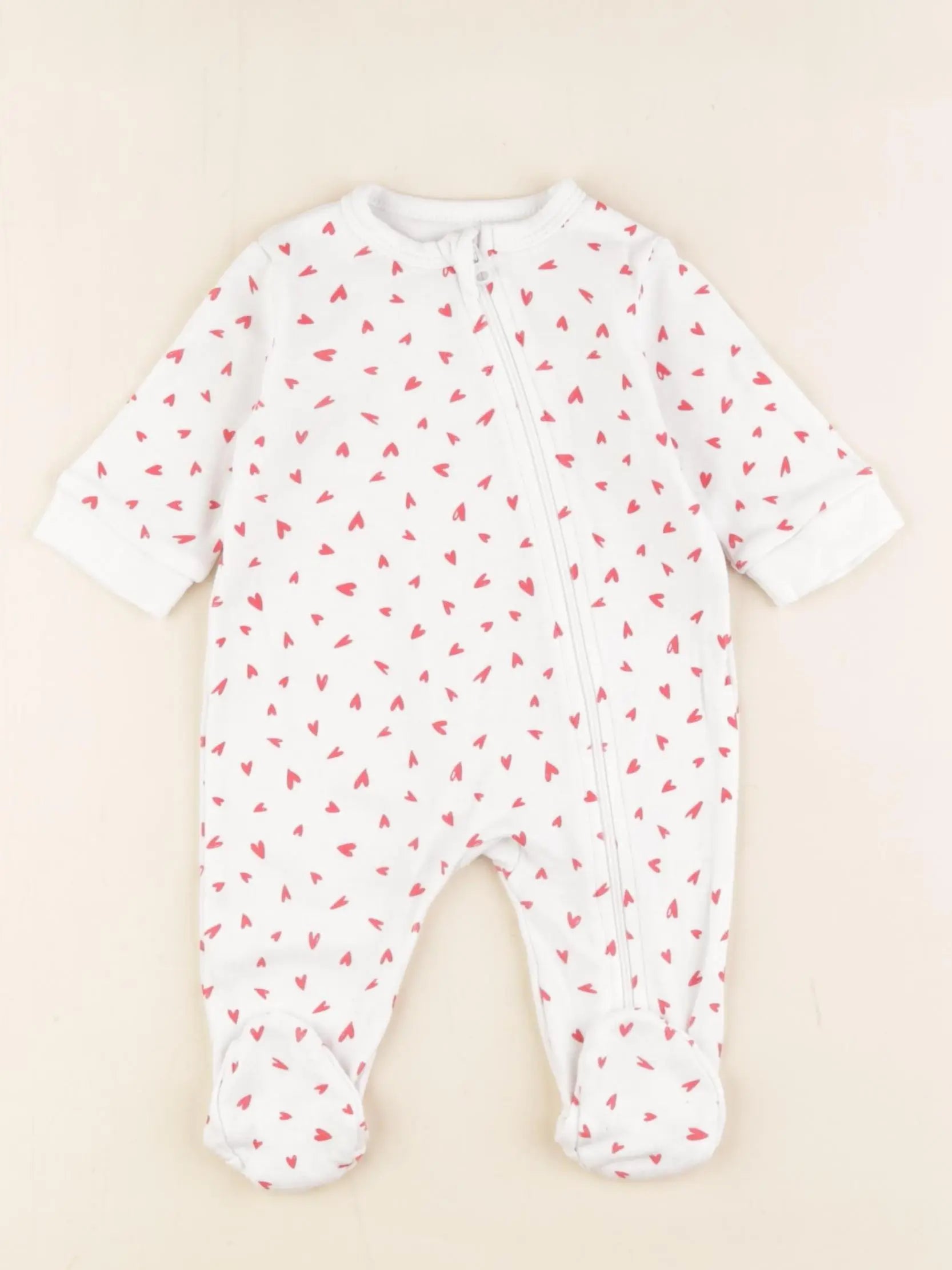 La Redoute - pyjama coton blanc, rouge - 3 mois
