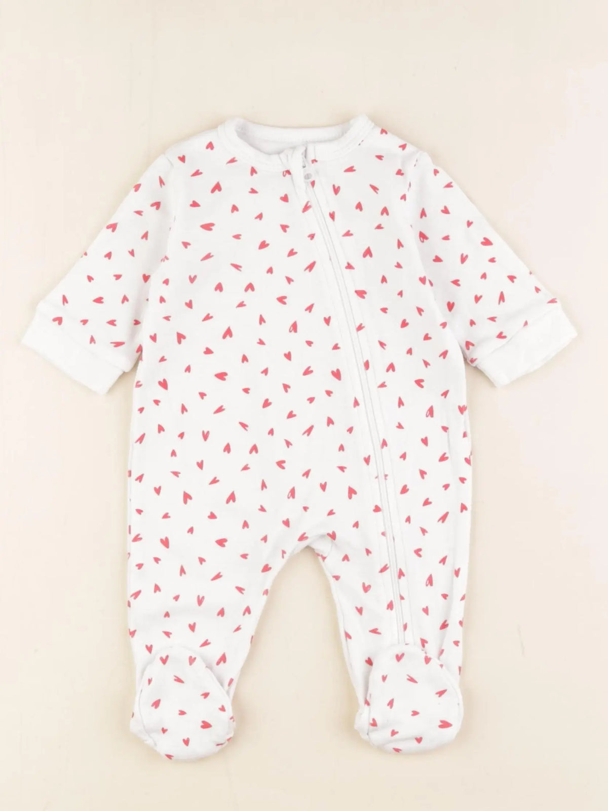 La Redoute - pyjama coton blanc, rouge - 3 mois