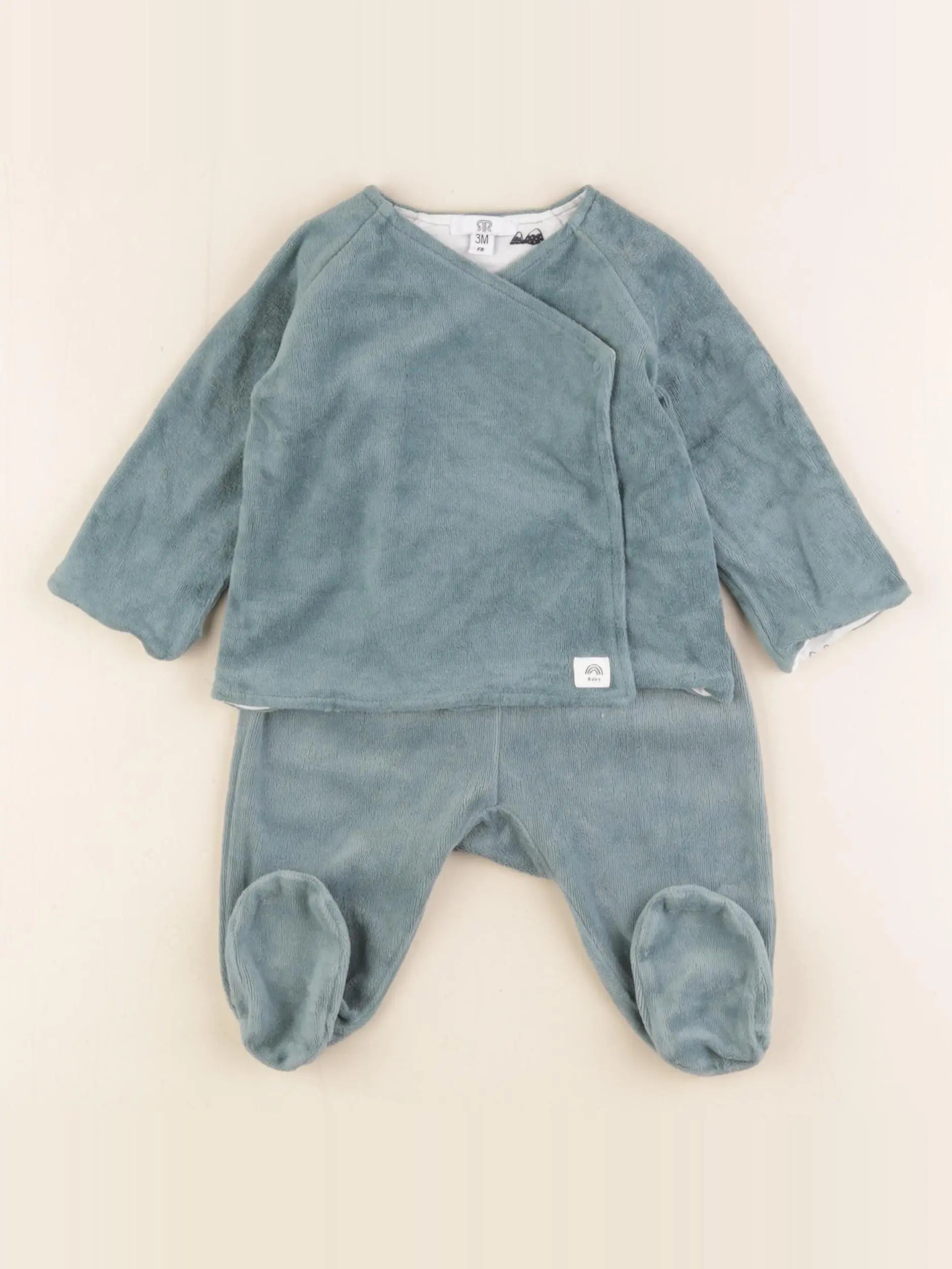 La Redoute - pyjama velours vert - 1 mois