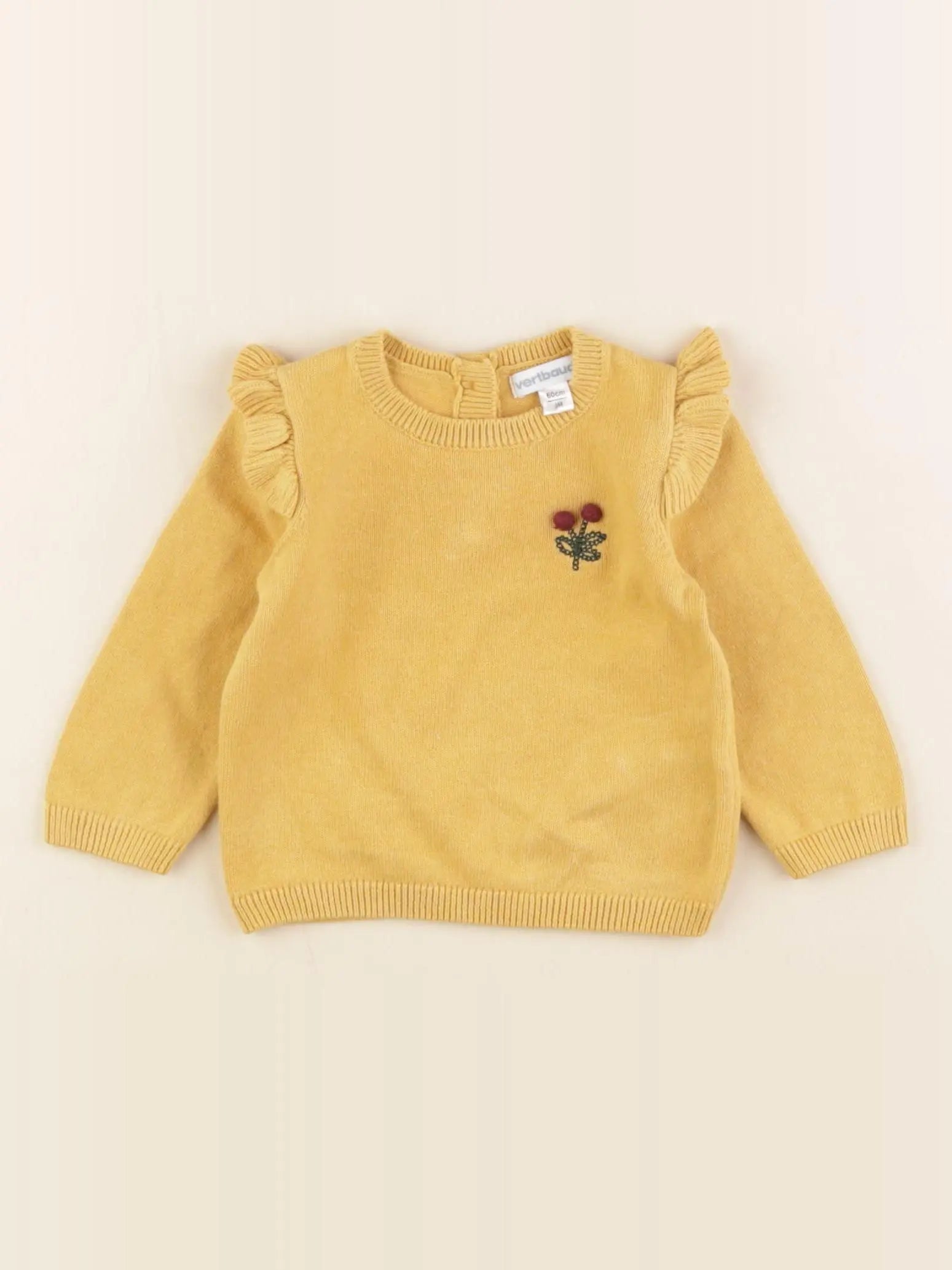 Vertbaudet - pull jaune - 3 mois