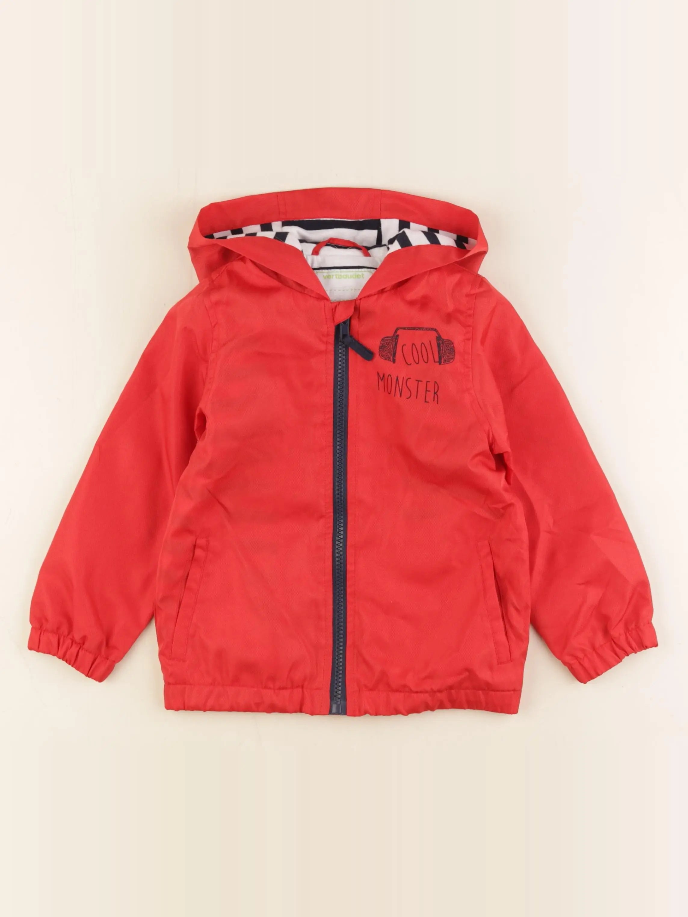 Vertbaudet - coupe-vent rouge - 3 ans