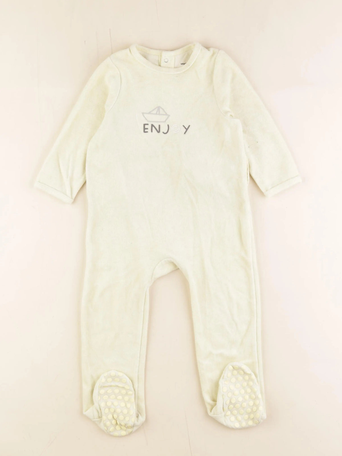 Vertbaudet - pyjama velours jaune - 2 ans