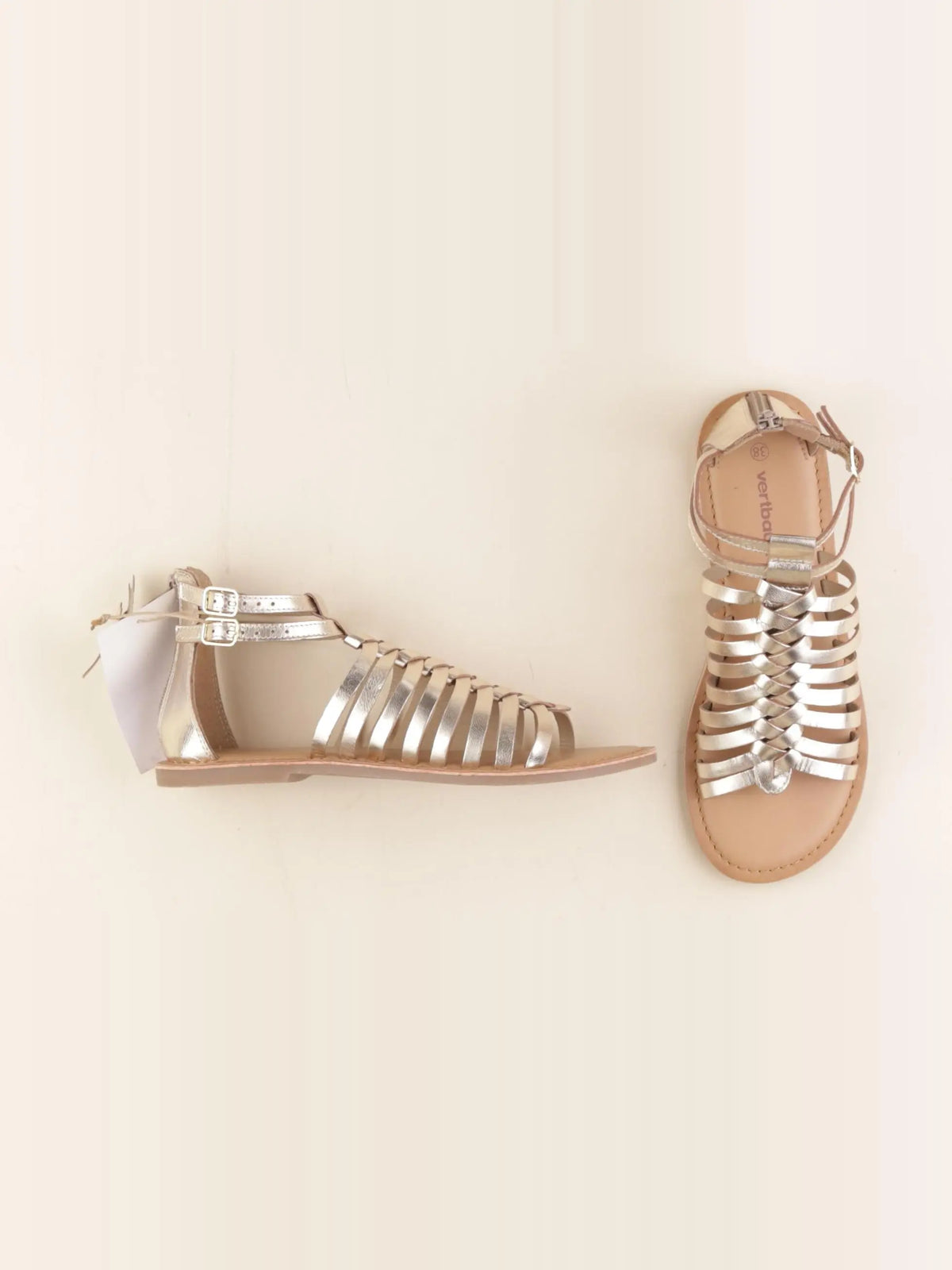 Vertbaudet - sandales beige, or - pointure 38