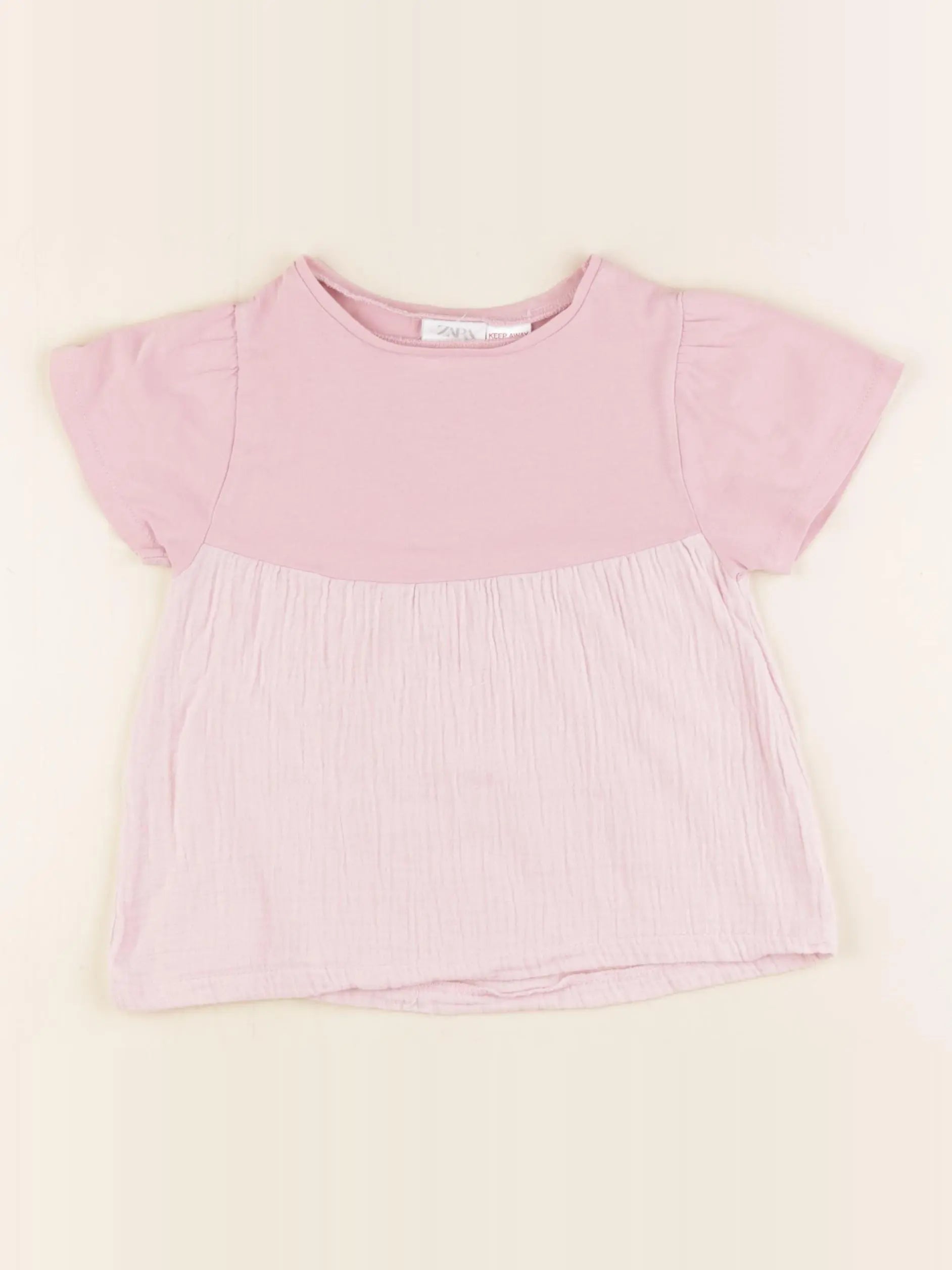 Zara - tee-shirt rose - 2/3 ans