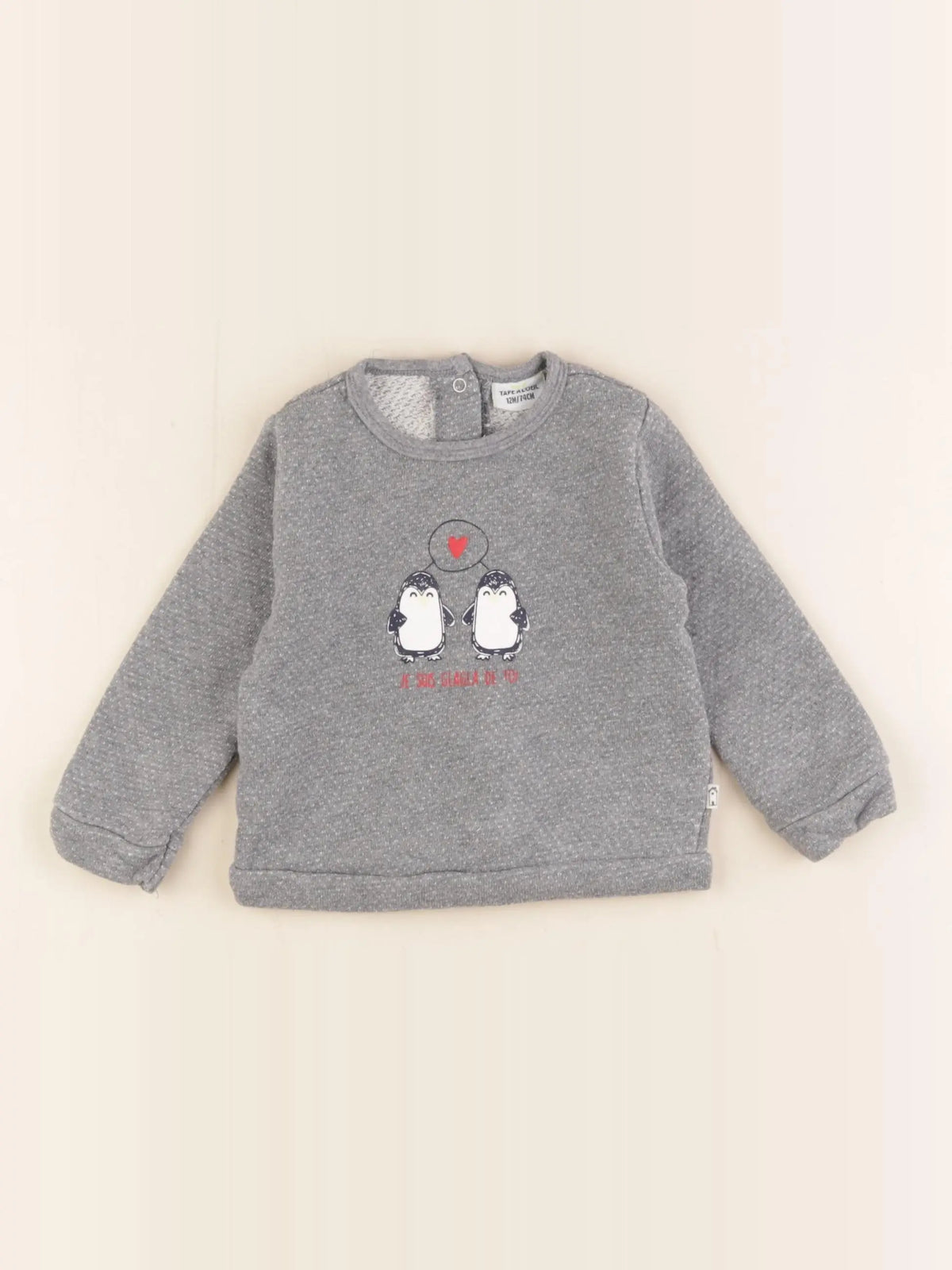 Tape à l'oeil - sweat gris - 12 mois