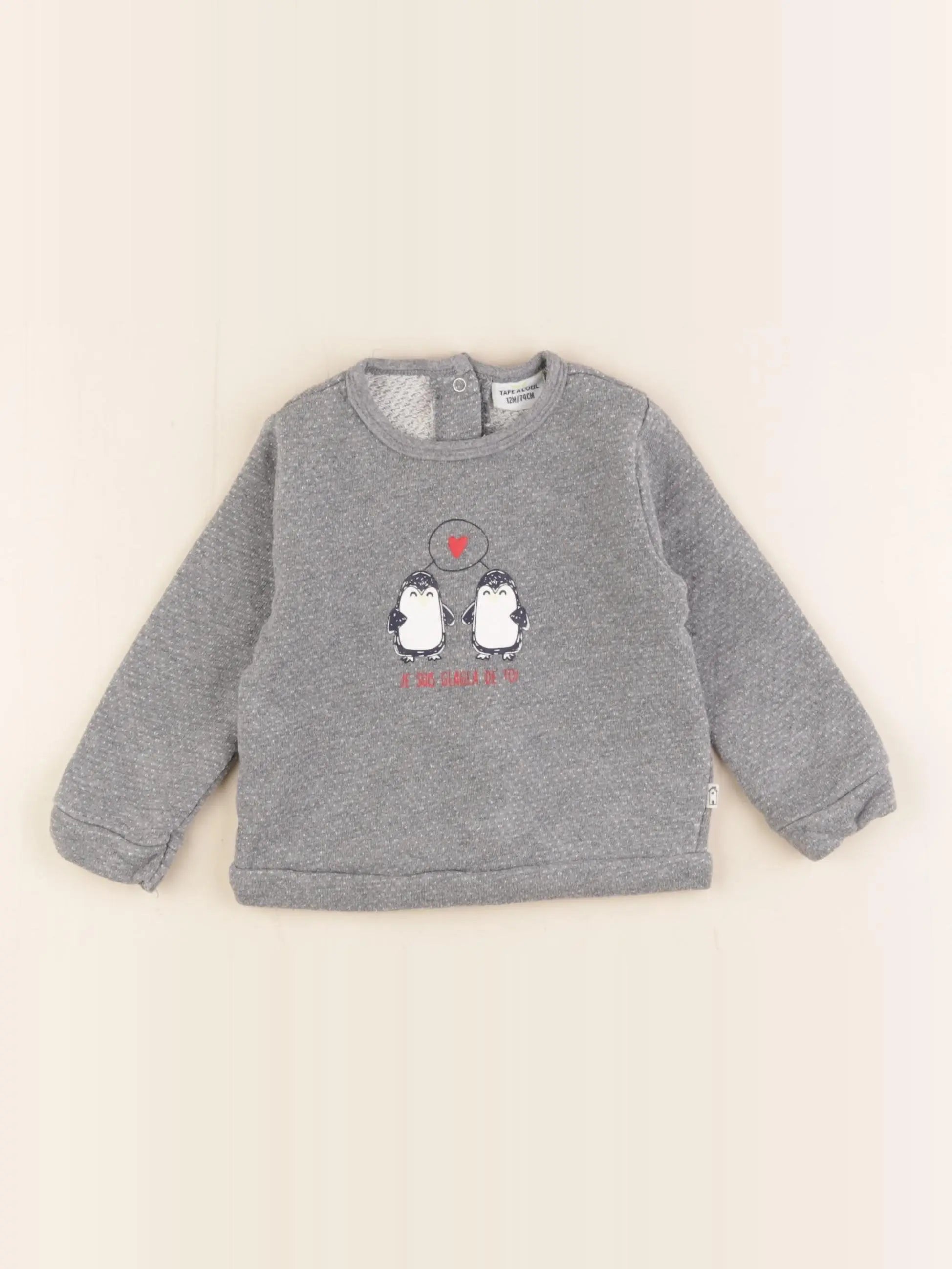 Tape à l'oeil - sweat gris - 12 mois