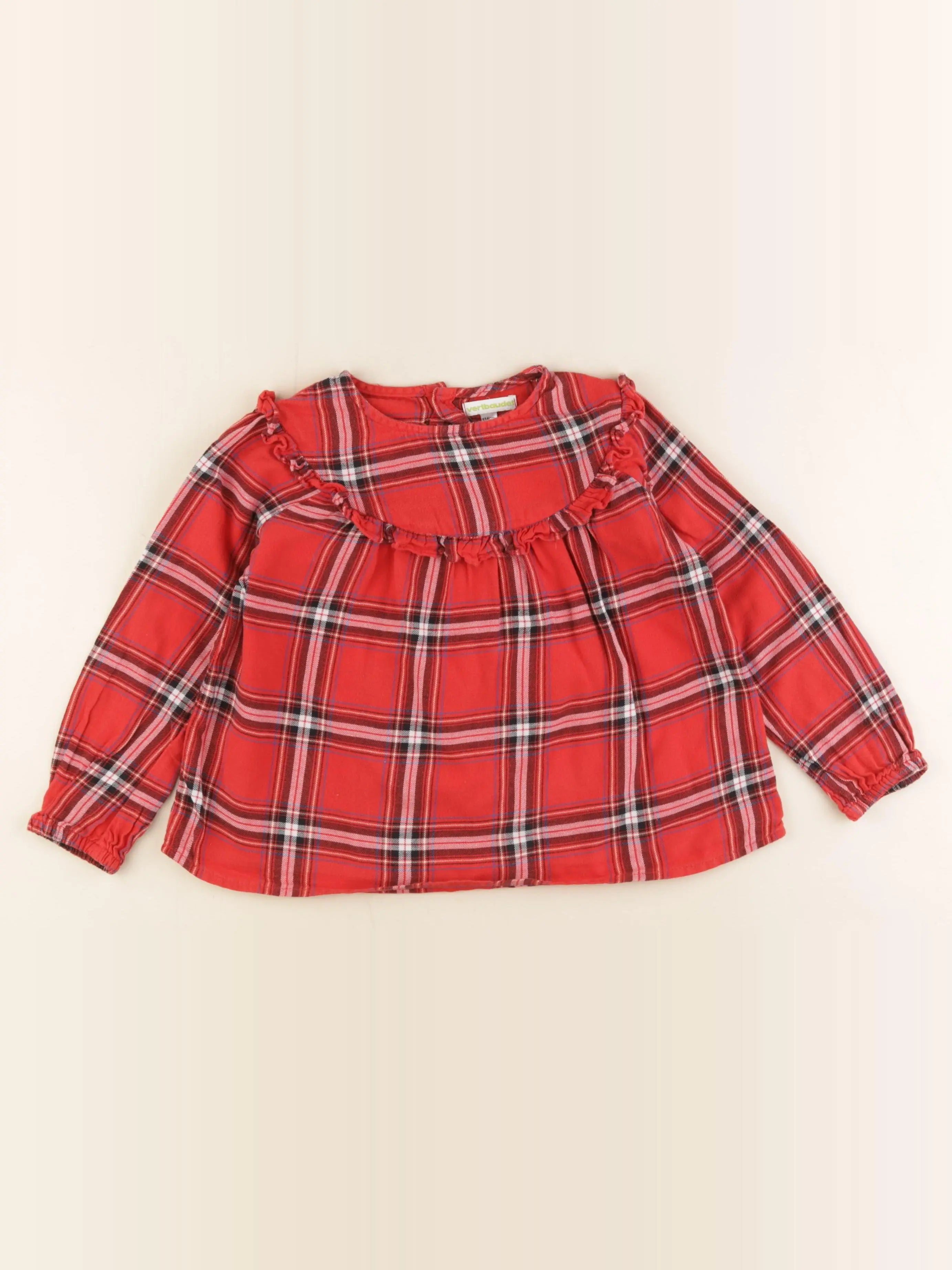 Vertbaudet - blouse rouge - 6 ans