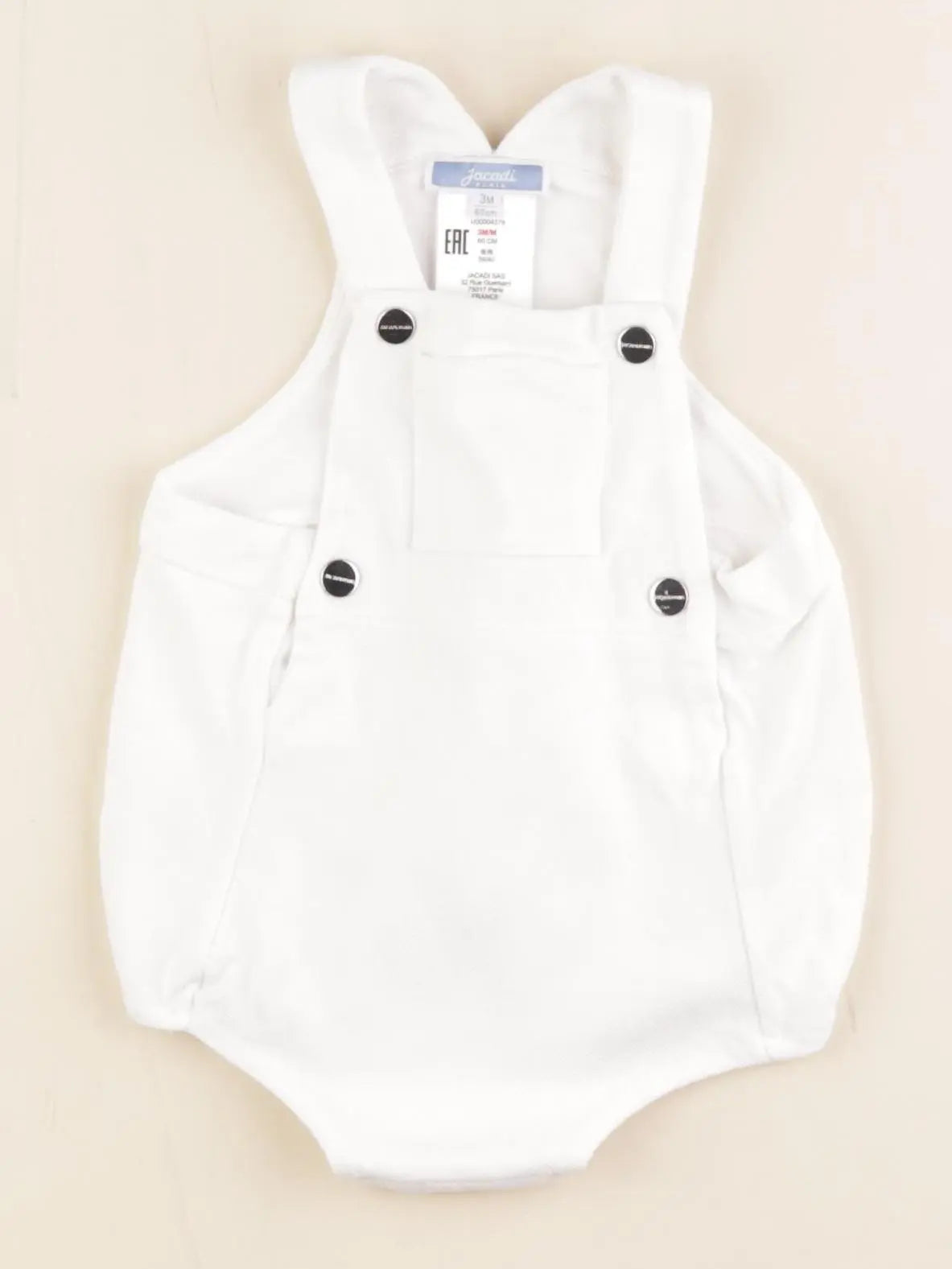 Jacadi - salopette blanc - 3 mois