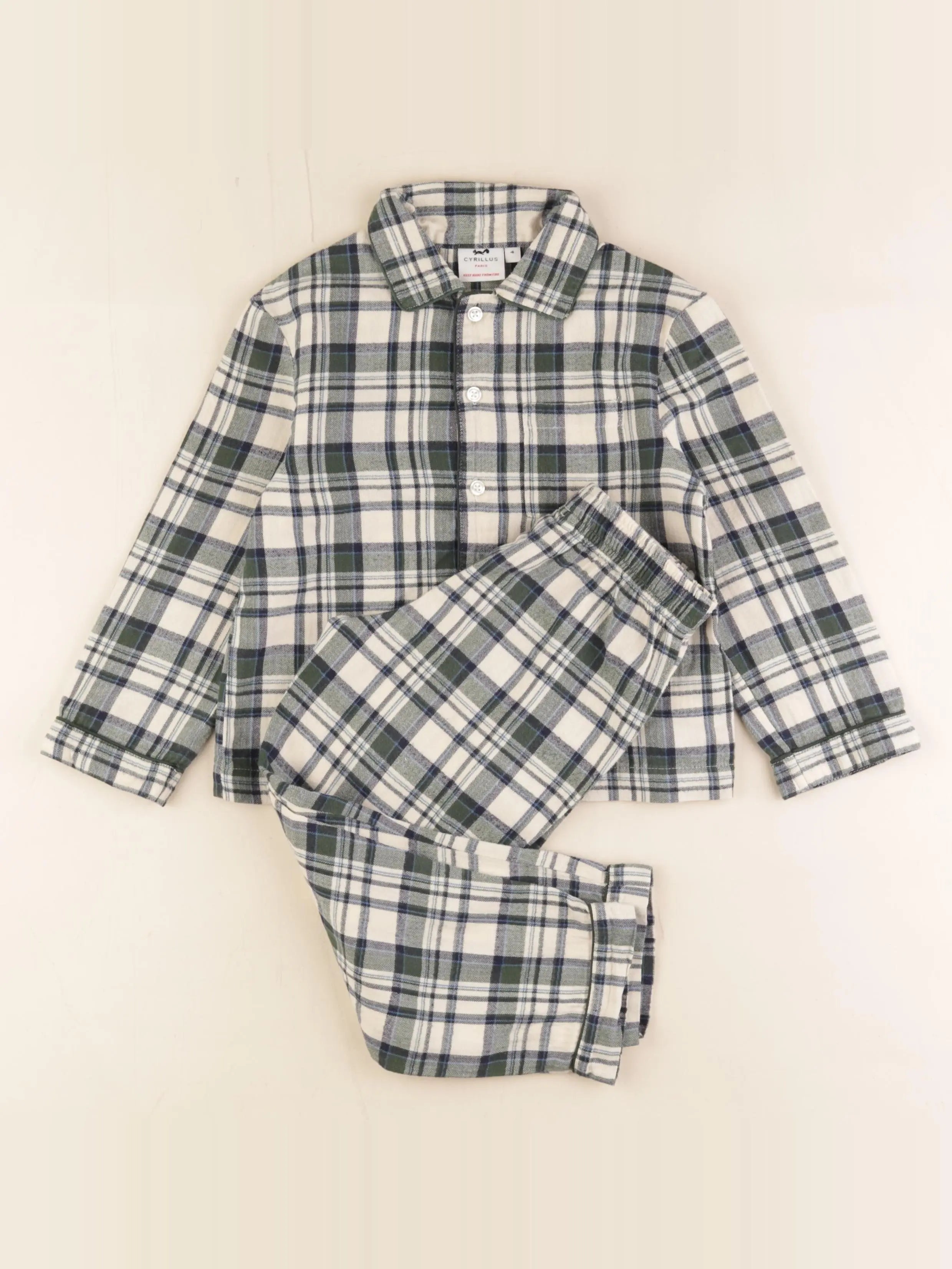 Cyrillus - pyjama coton vert - 4 ans