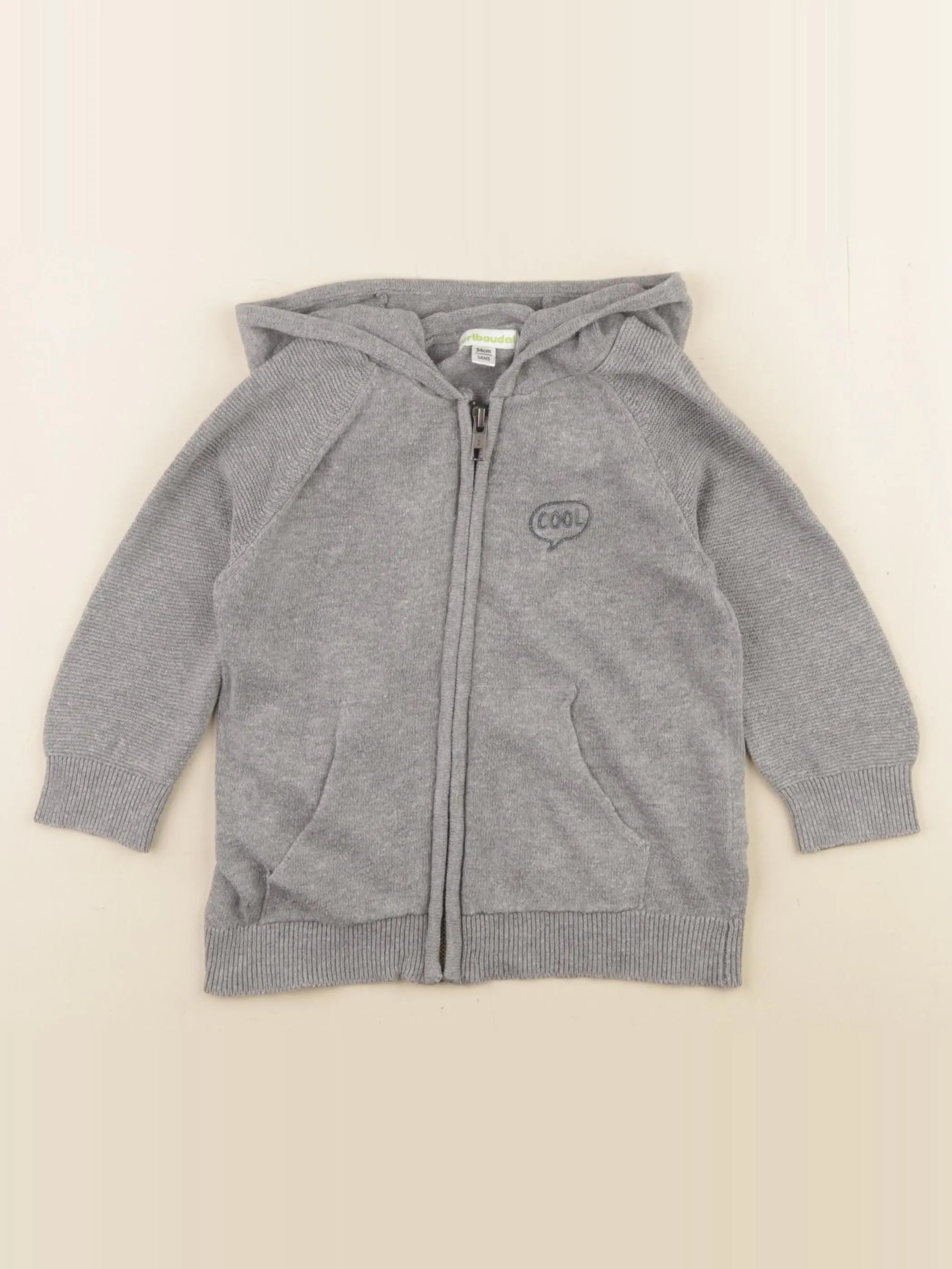 Vertbaudet - gilet gris - 3 ans