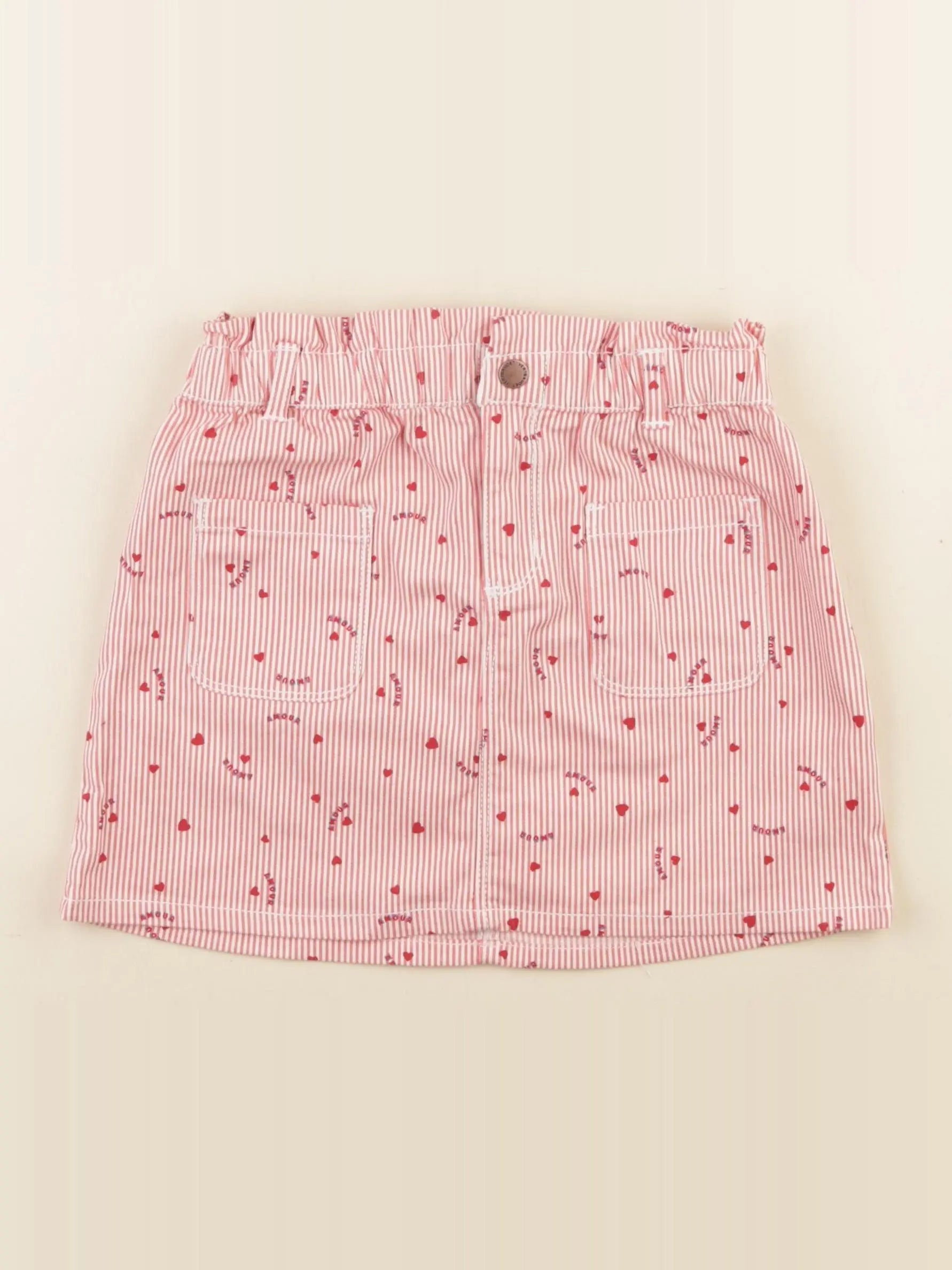 Vertbaudet - jupe blanc, rouge - 8 ans