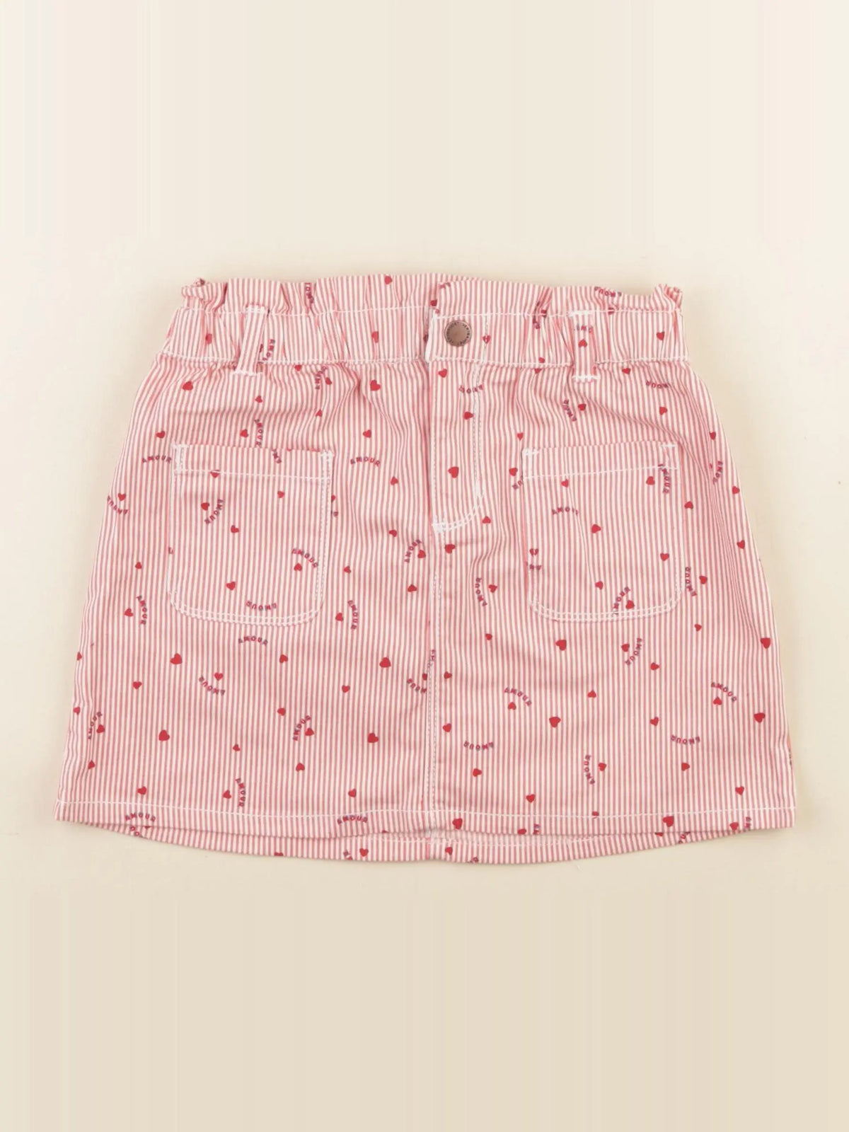 Vertbaudet - jupe blanc, rouge - 8 ans