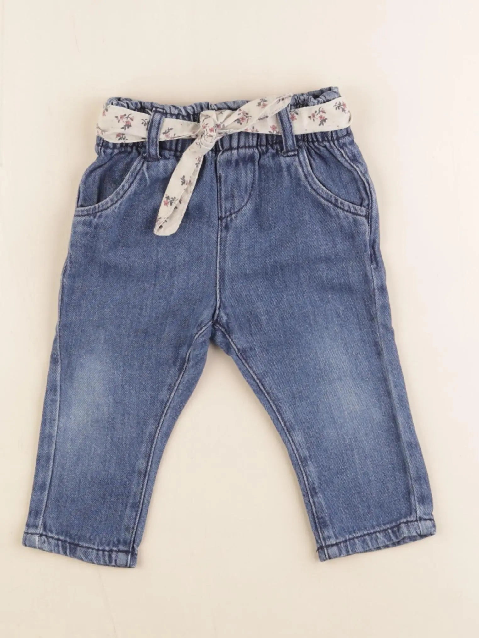 Vertbaudet - pantalon bleu - 12 mois