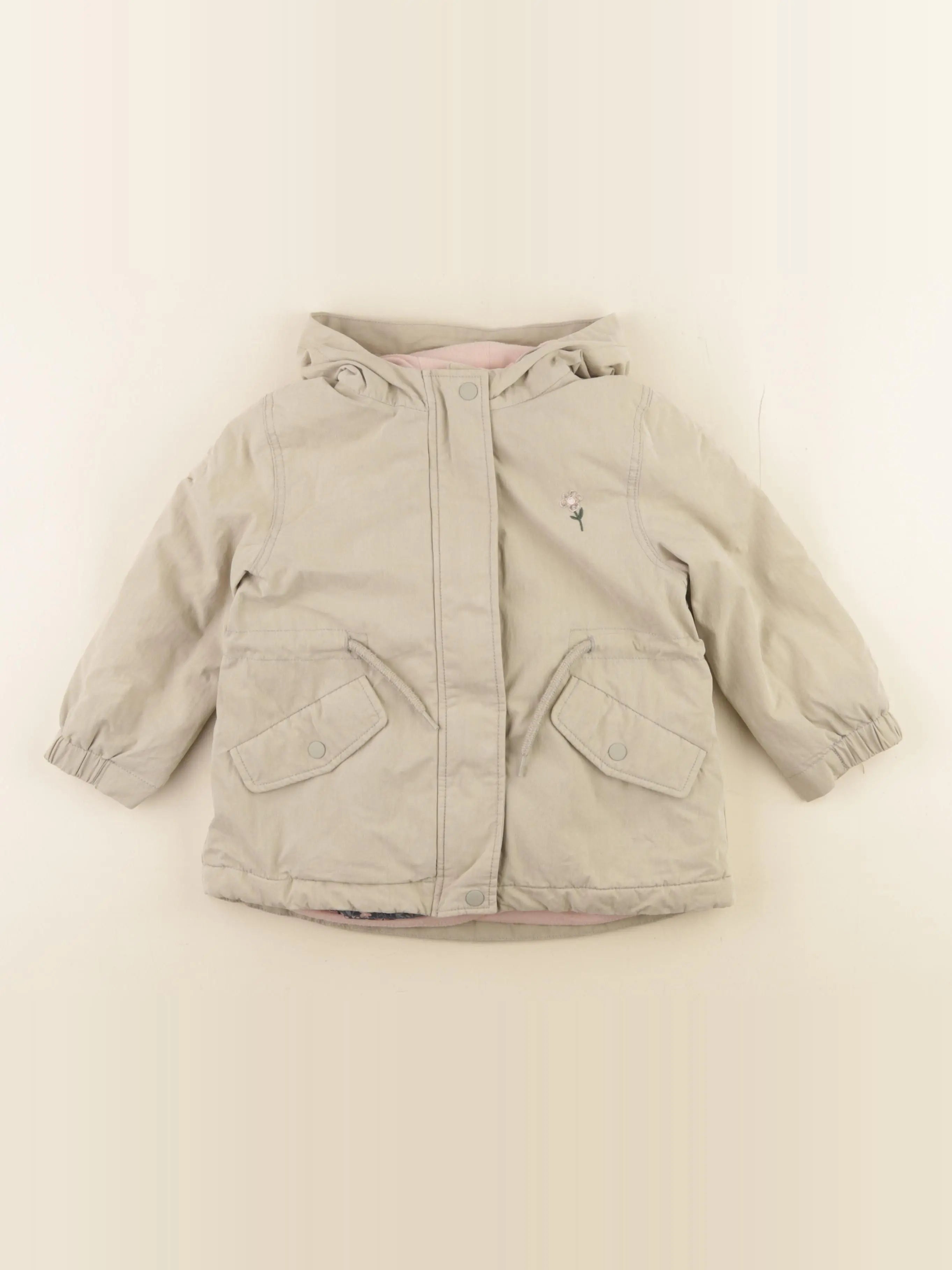 Vertbaudet - manteau doublure amovible vert - 3 ans