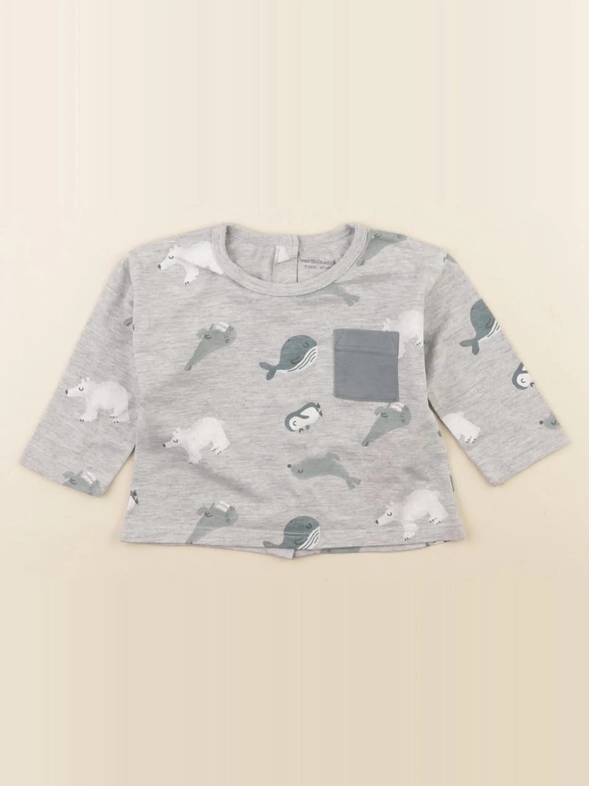 Vertbaudet - tee-shirt gris - 6 mois