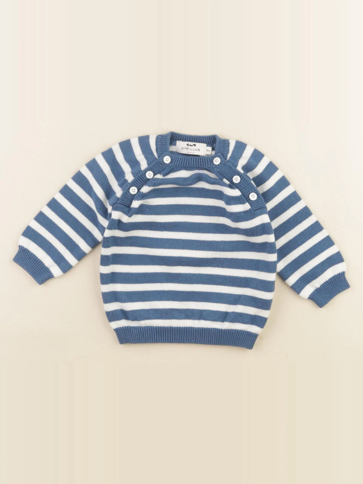 Cyrillus - pull bleu - 9 mois