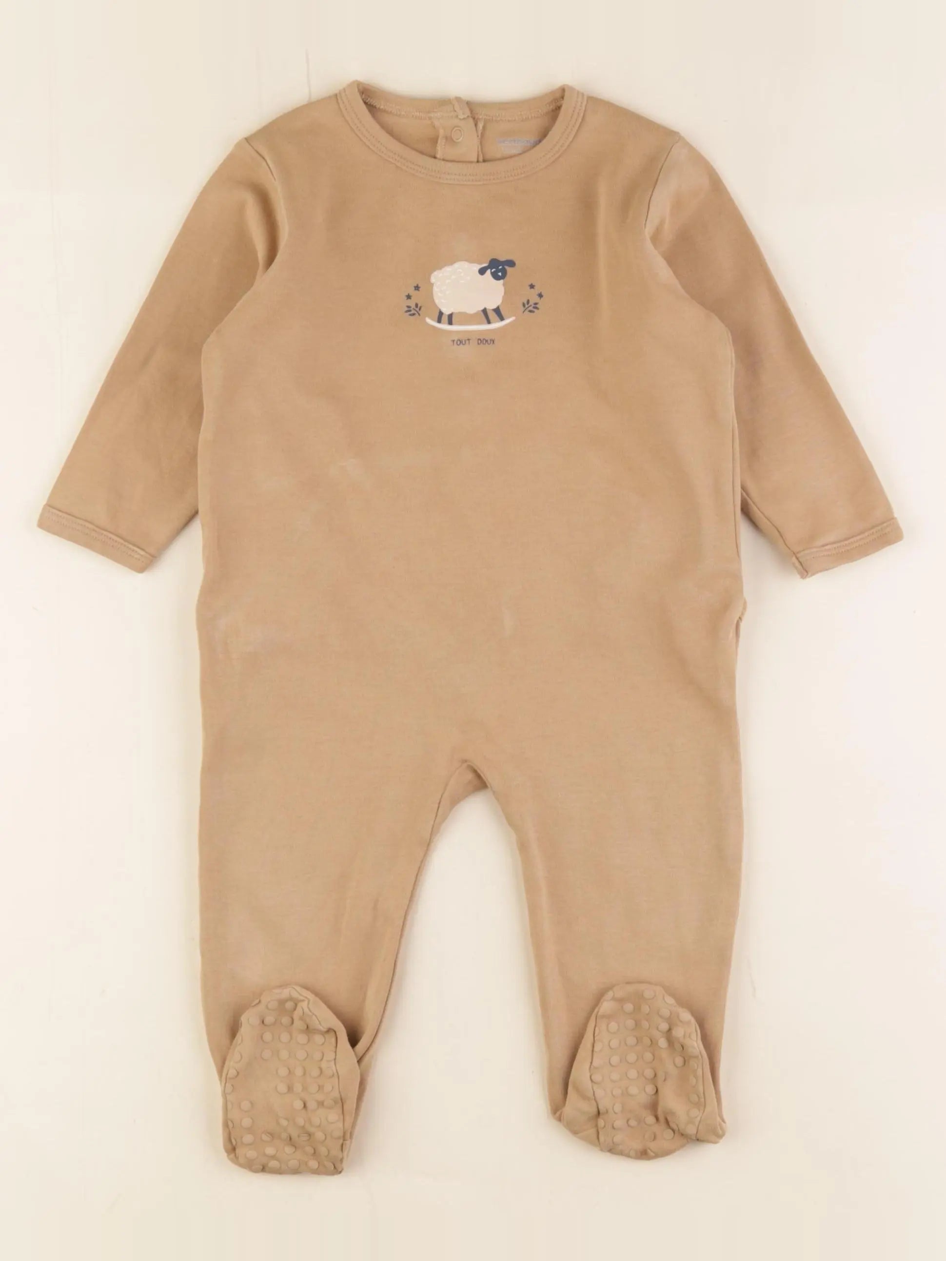 Vertbaudet - pyjama coton marron - 12 mois