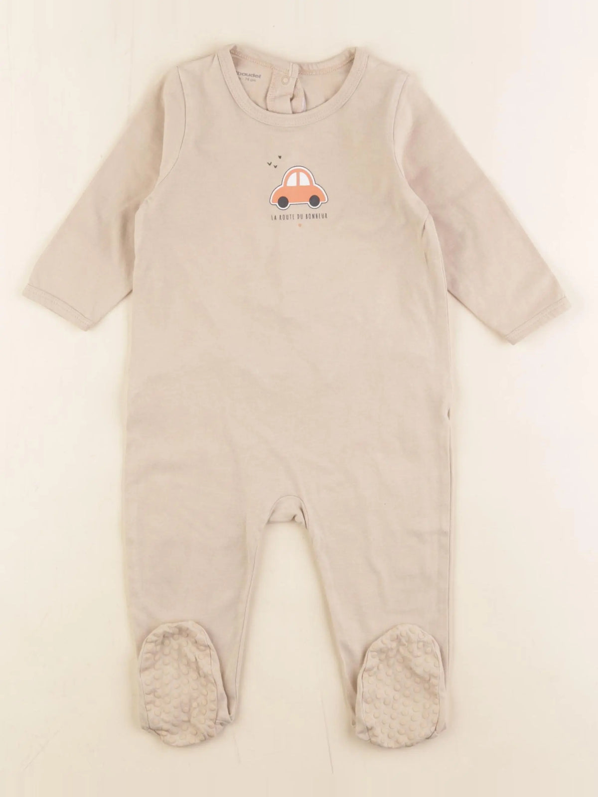 Vertbaudet - pyjama coton beige - 12 mois