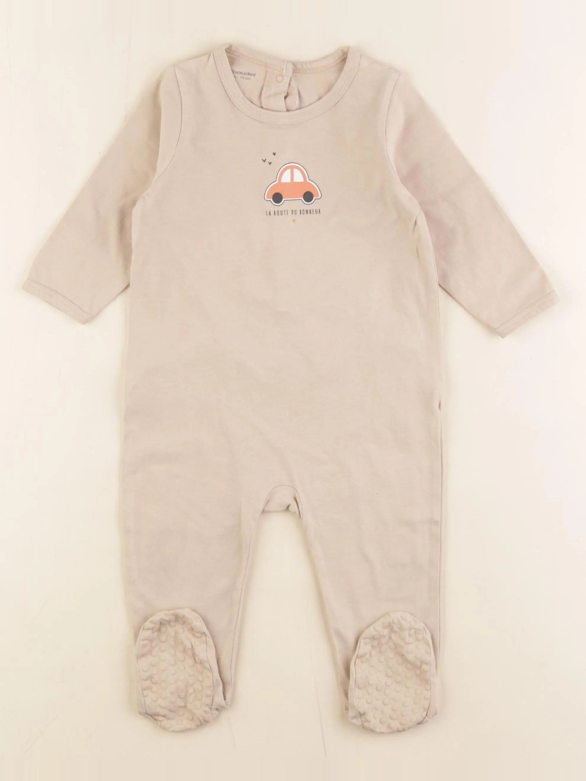Vertbaudet - pyjama coton beige - 12 mois