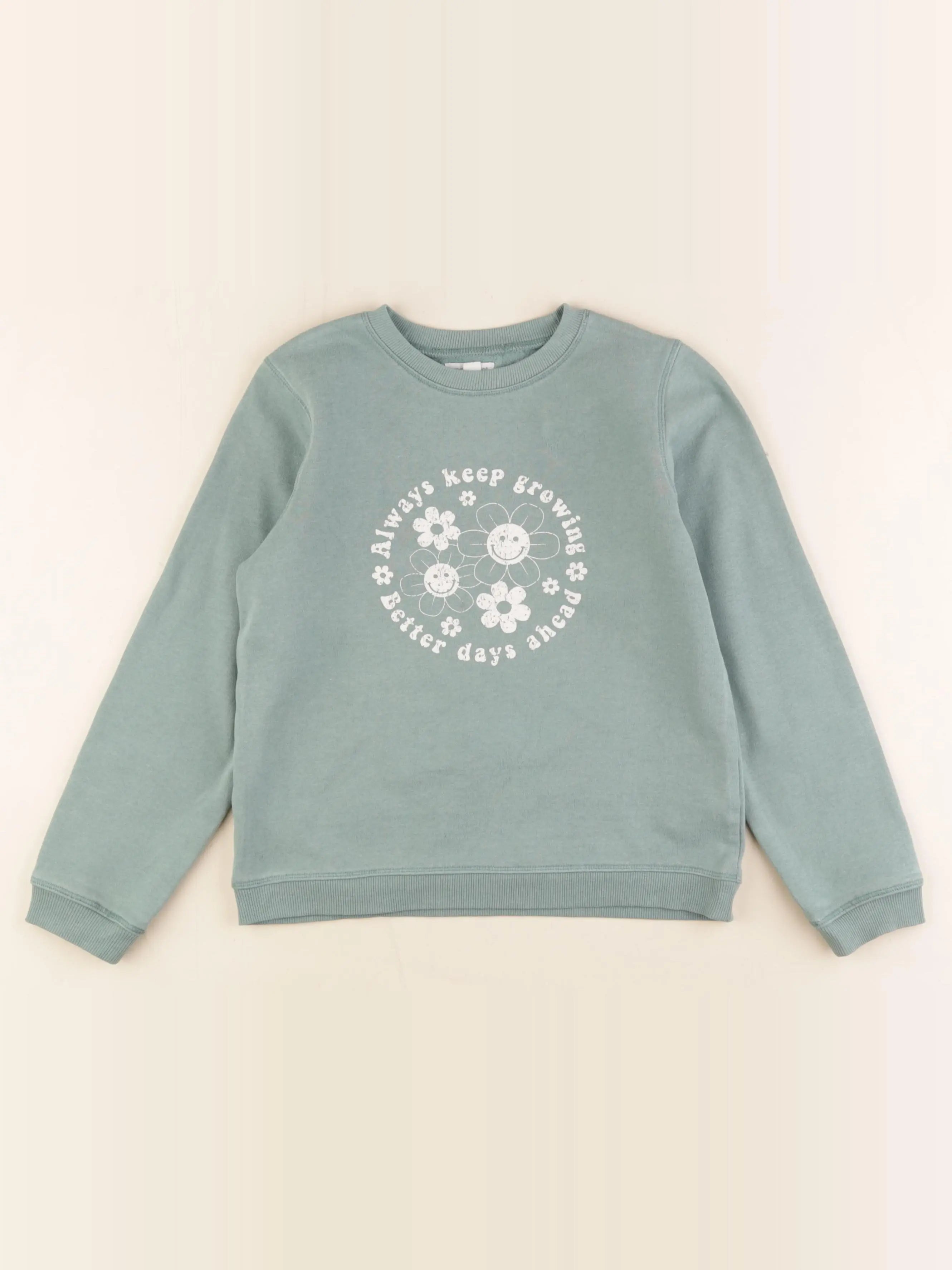 Vertbaudet - sweat vert - 8 ans