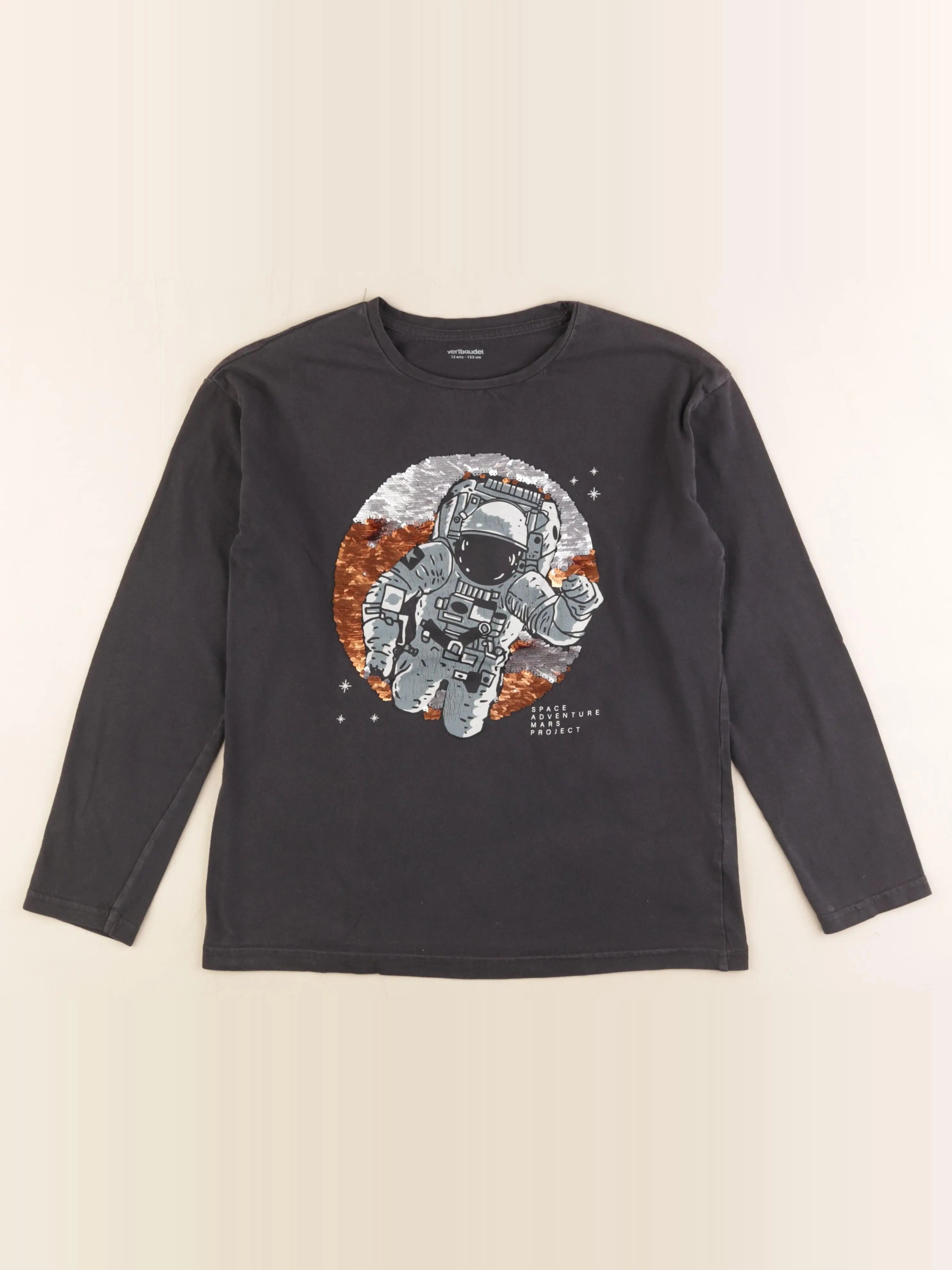 Vertbaudet - tee-shirt gris - 12 ans