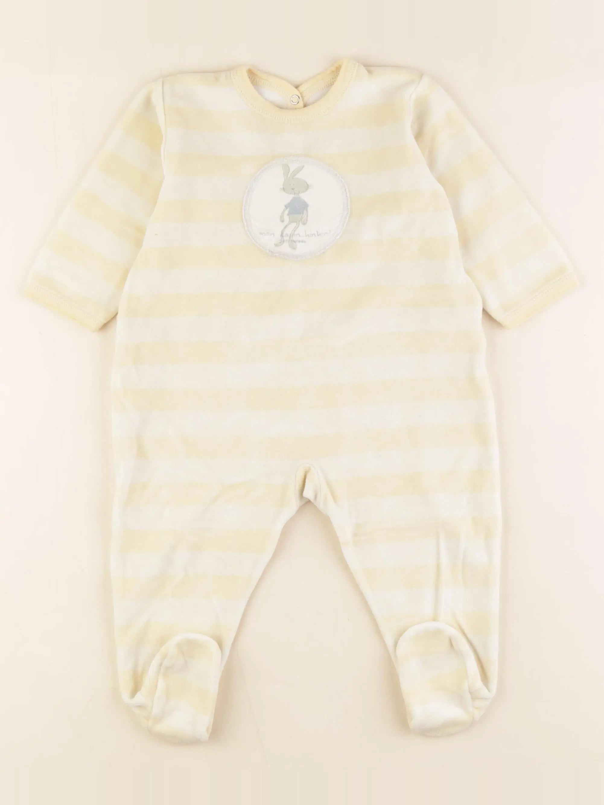 Petit Bateau - pyjama velours jaune - 12 mois