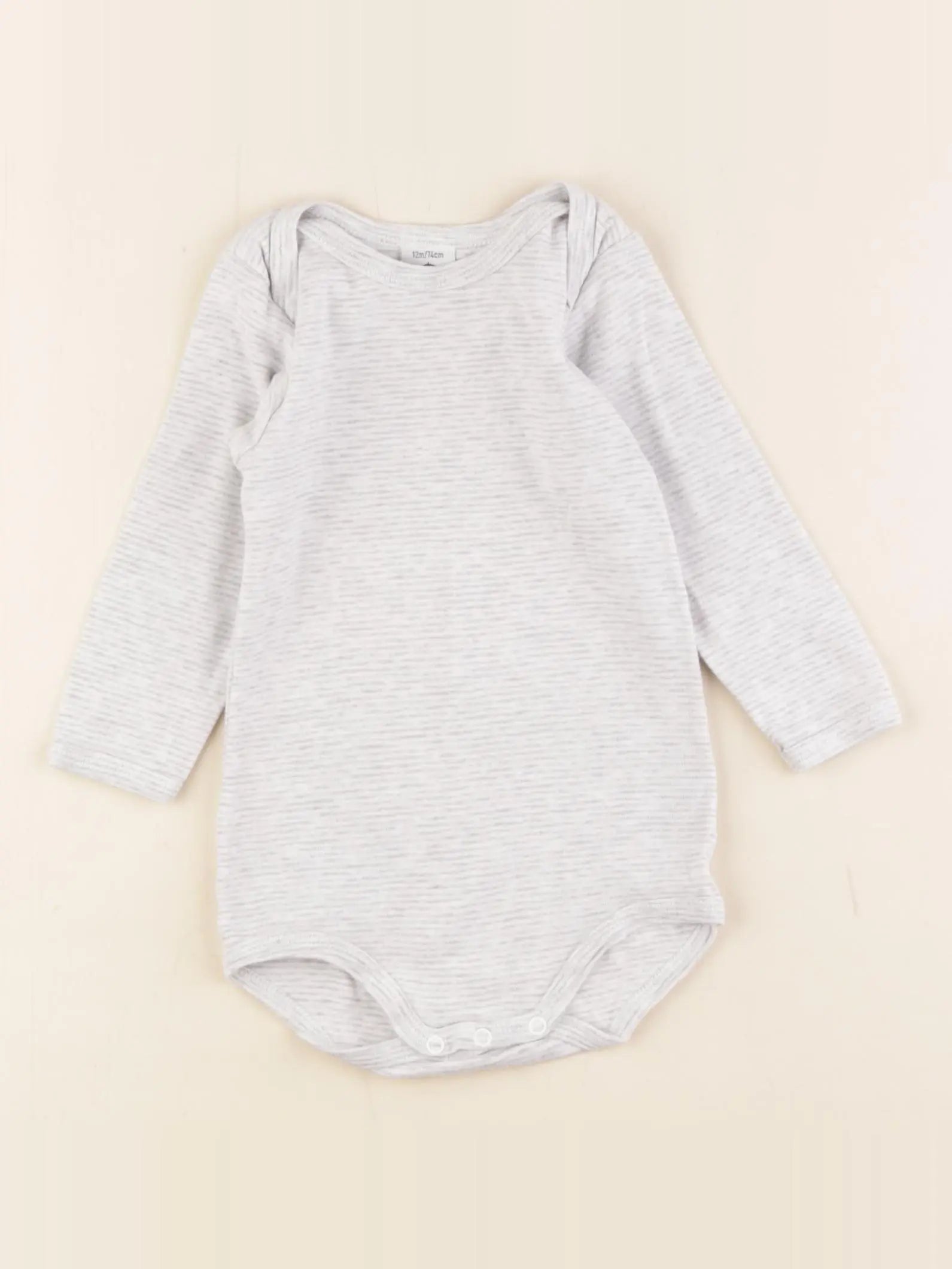 Petit Bateau - body gris - 12 mois
