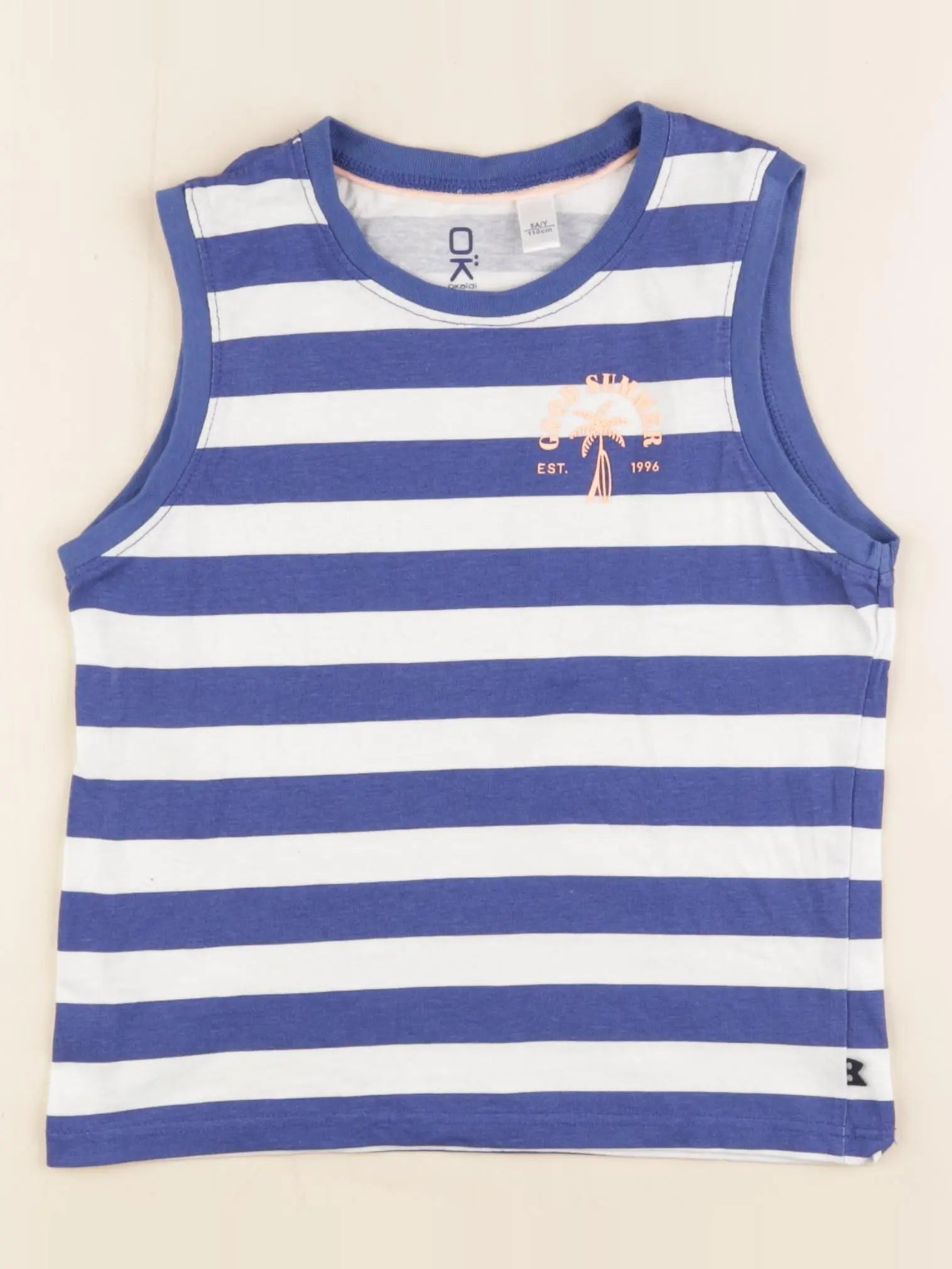 Okaidi - débardeur blanc, bleu - 5 ans