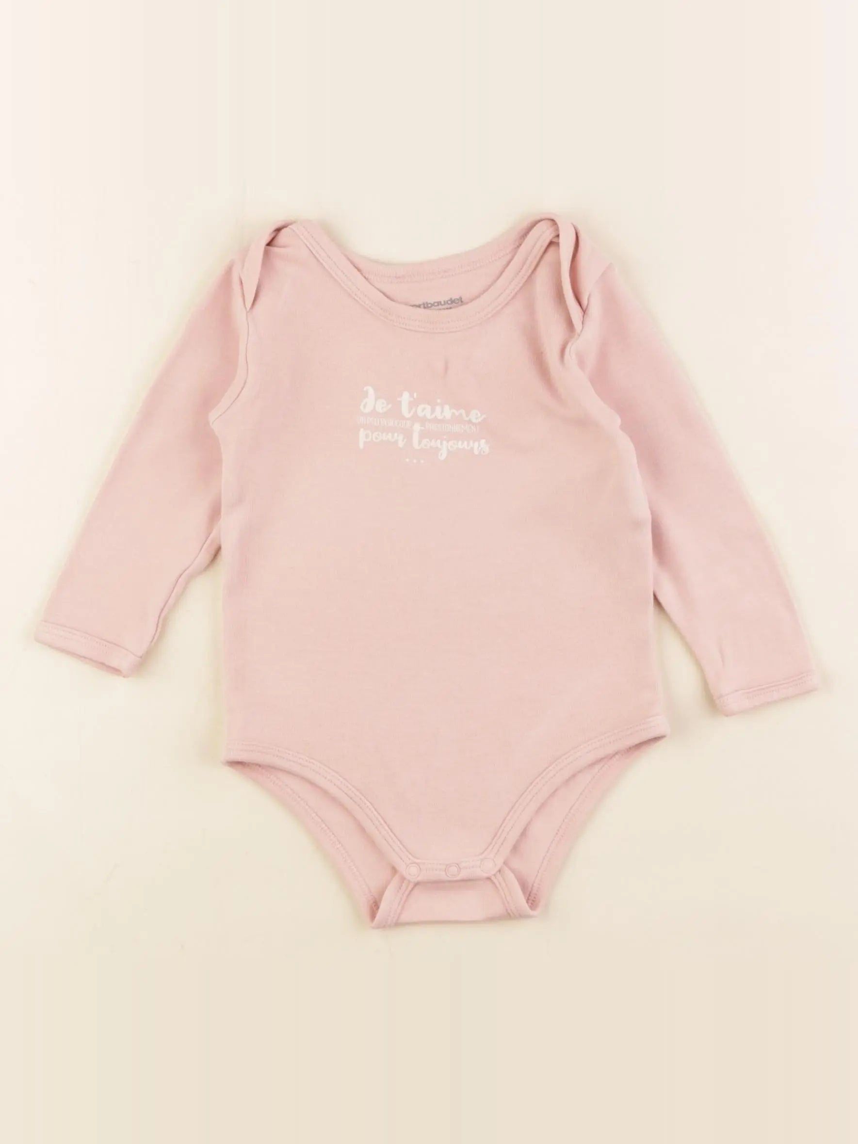 Vertbaudet - body rose - 12 mois