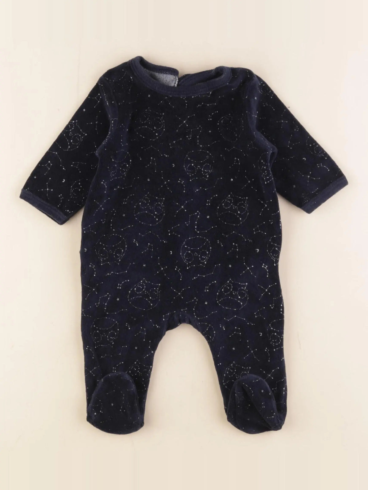 Vertbaudet - pyjama velours bleu - 6 mois