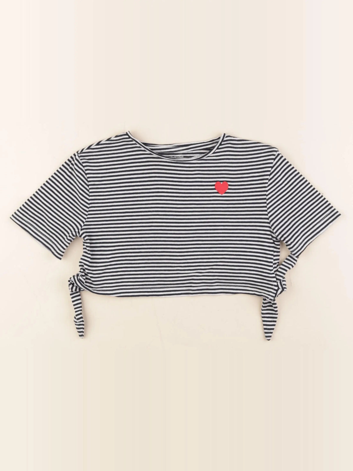 Vertbaudet - tee-shirt court bleu, blanc - 2 ans