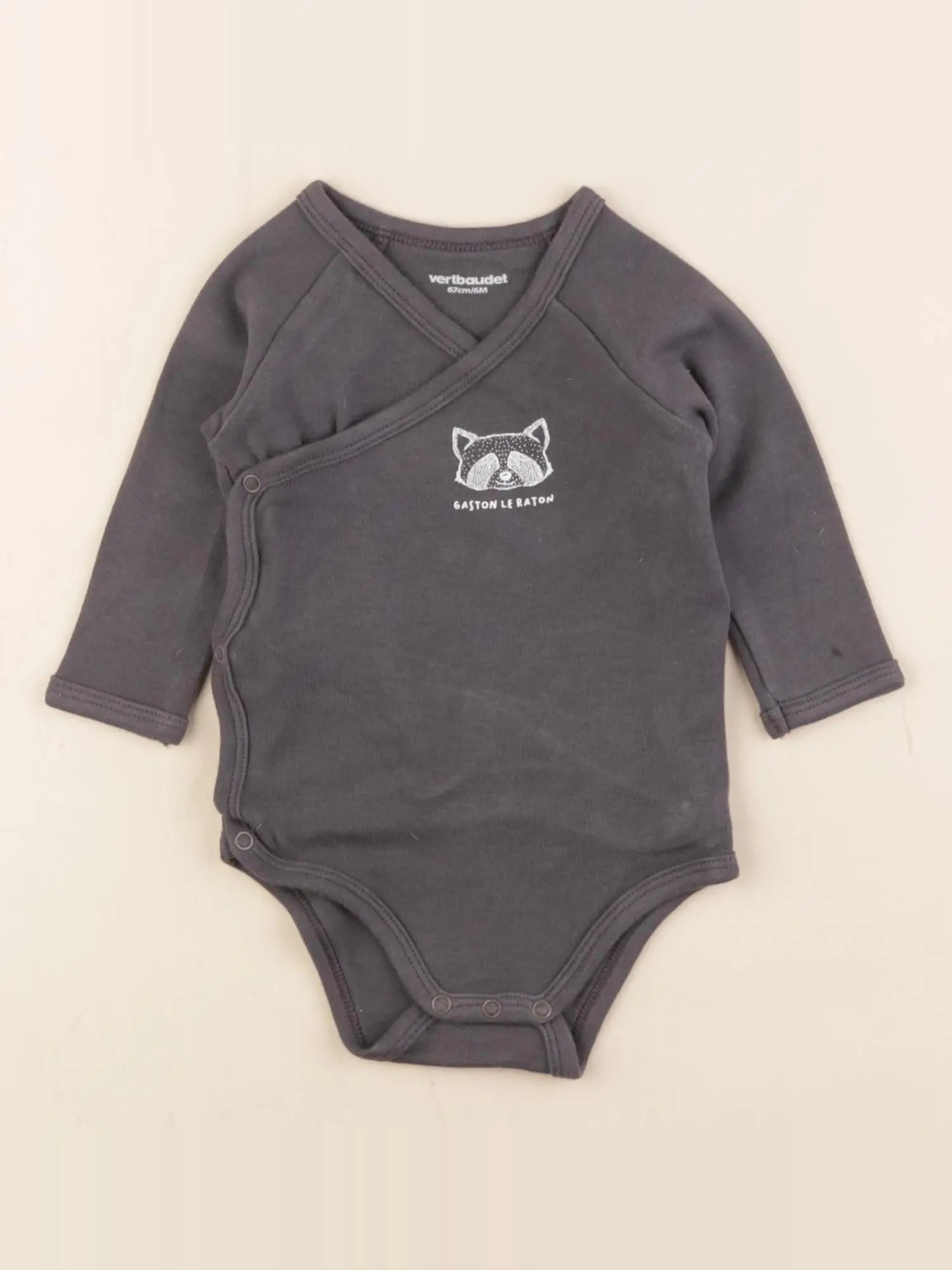 Vertbaudet - body gris - 6 mois