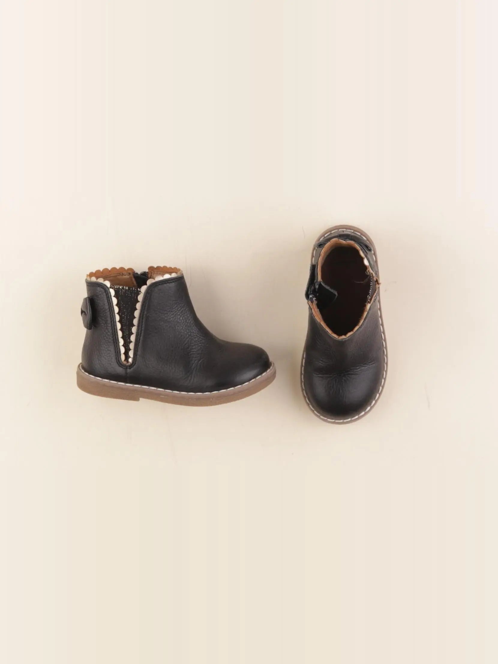 Vertbaudet - bottillons or, noir - pointure 24