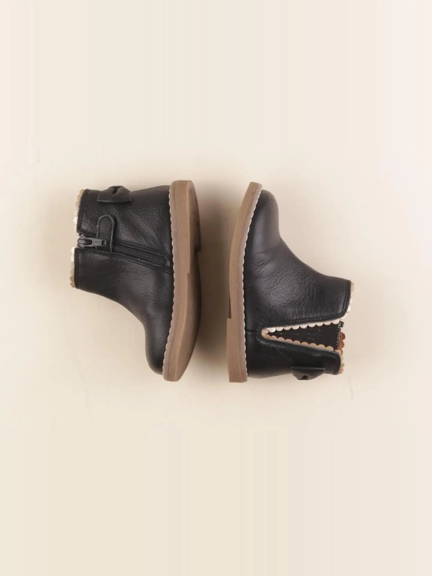 Vertbaudet - bottillons or, noir - pointure 24