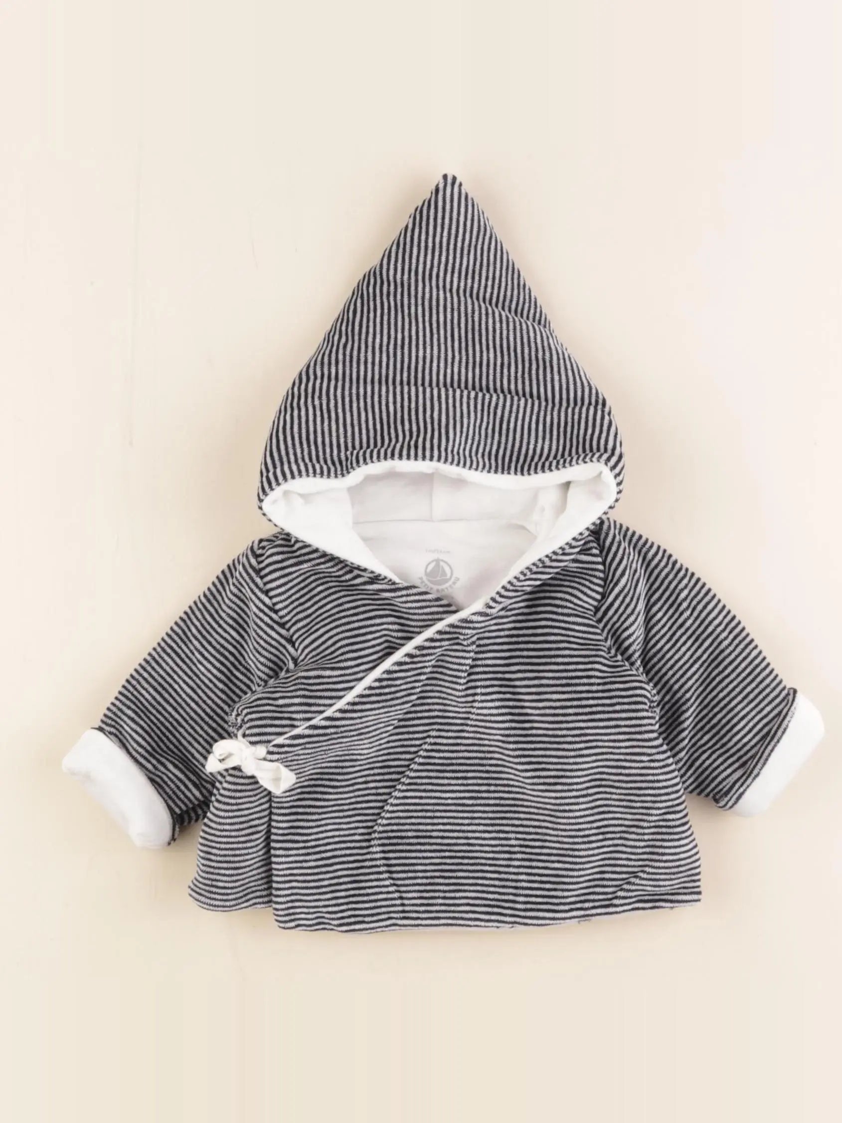 Petit Bateau - gilet blanc, bleu - 1 mois