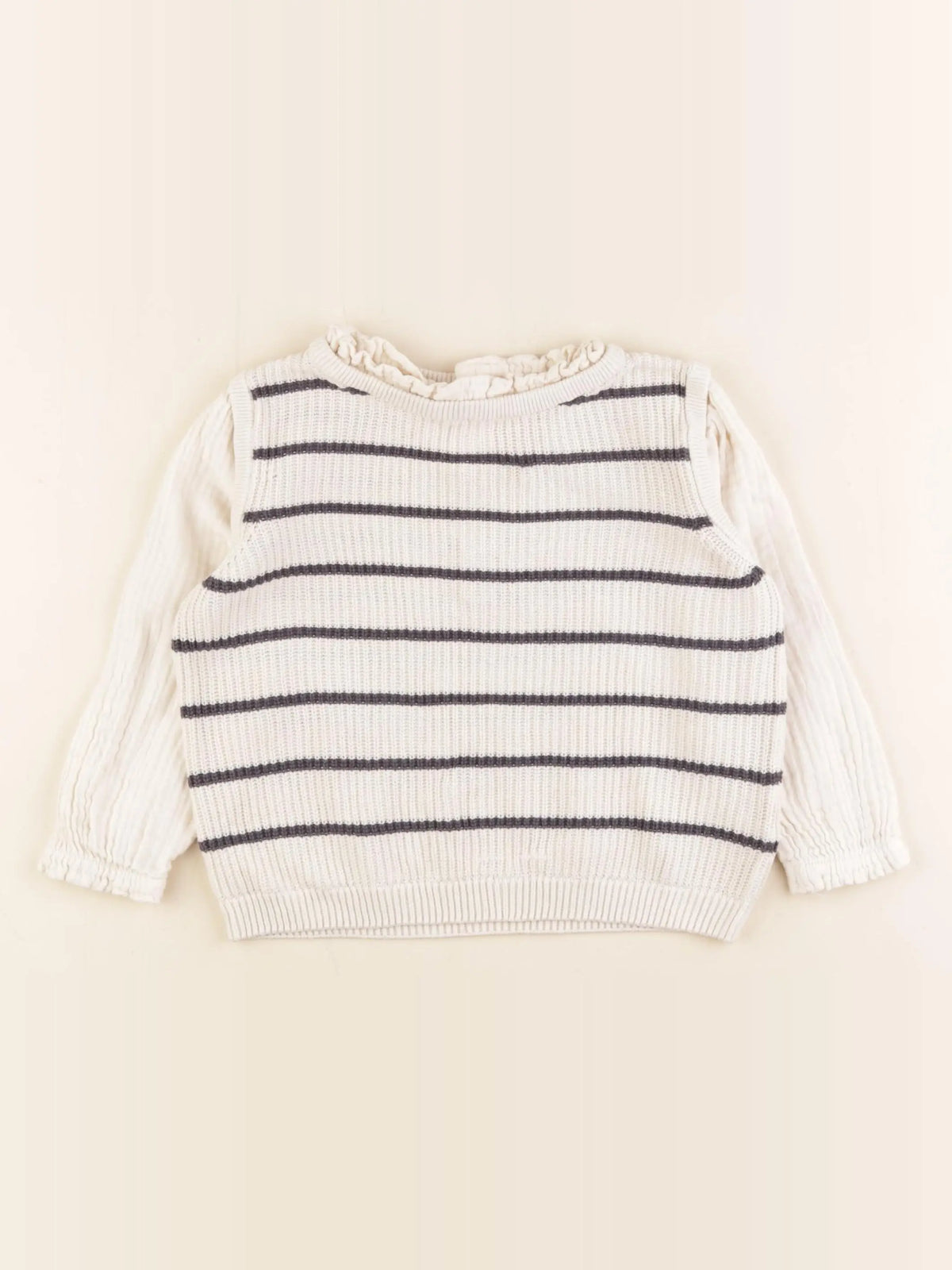 Vertbaudet - pull beige - 2 ans