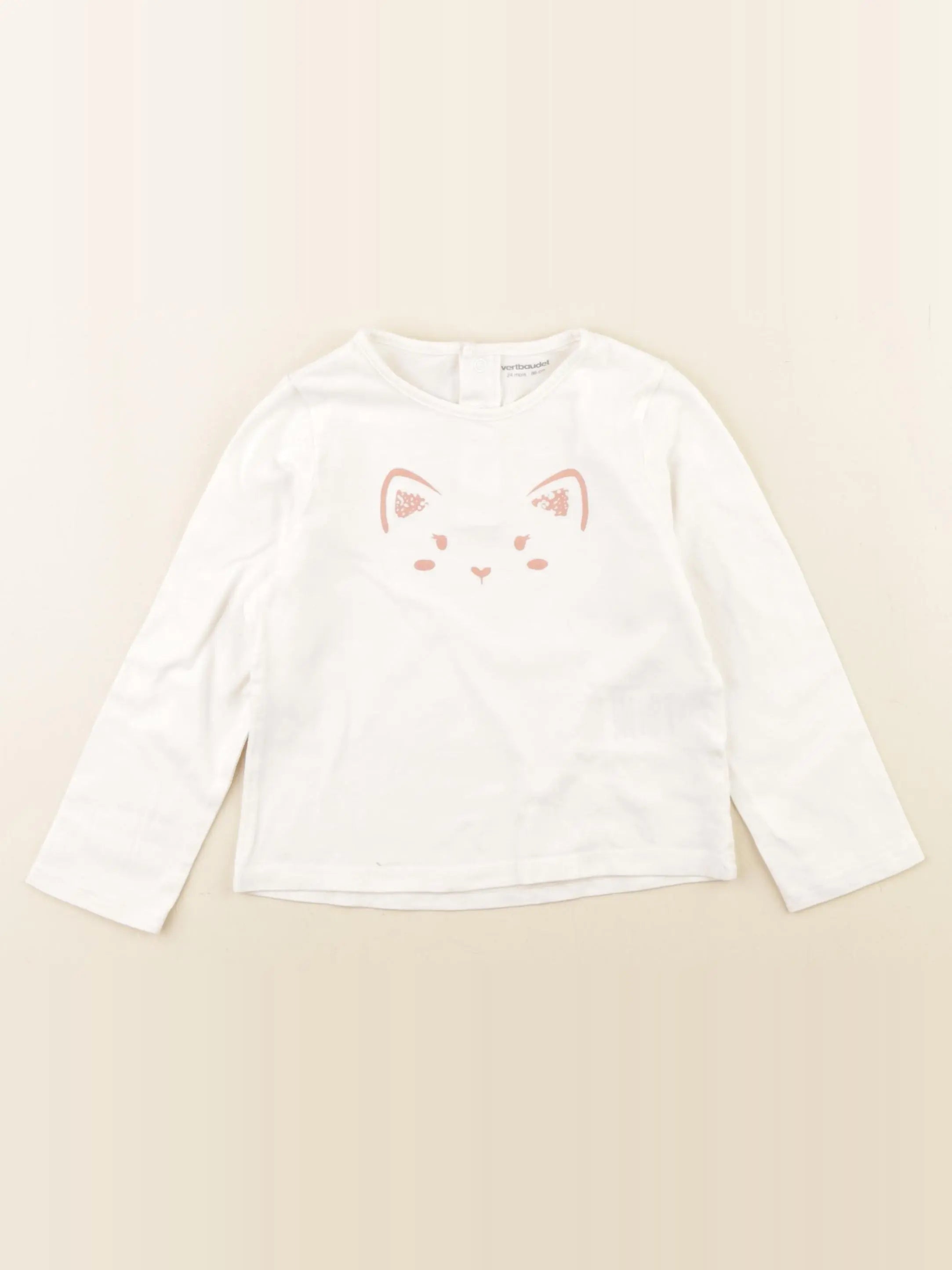 Vertbaudet - tee-shirt blanc - 24 mois