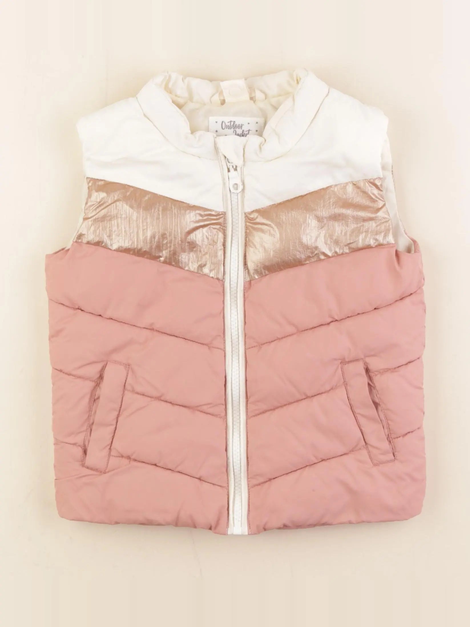 Vertbaudet - doudoune rose, bronze - 5 ans