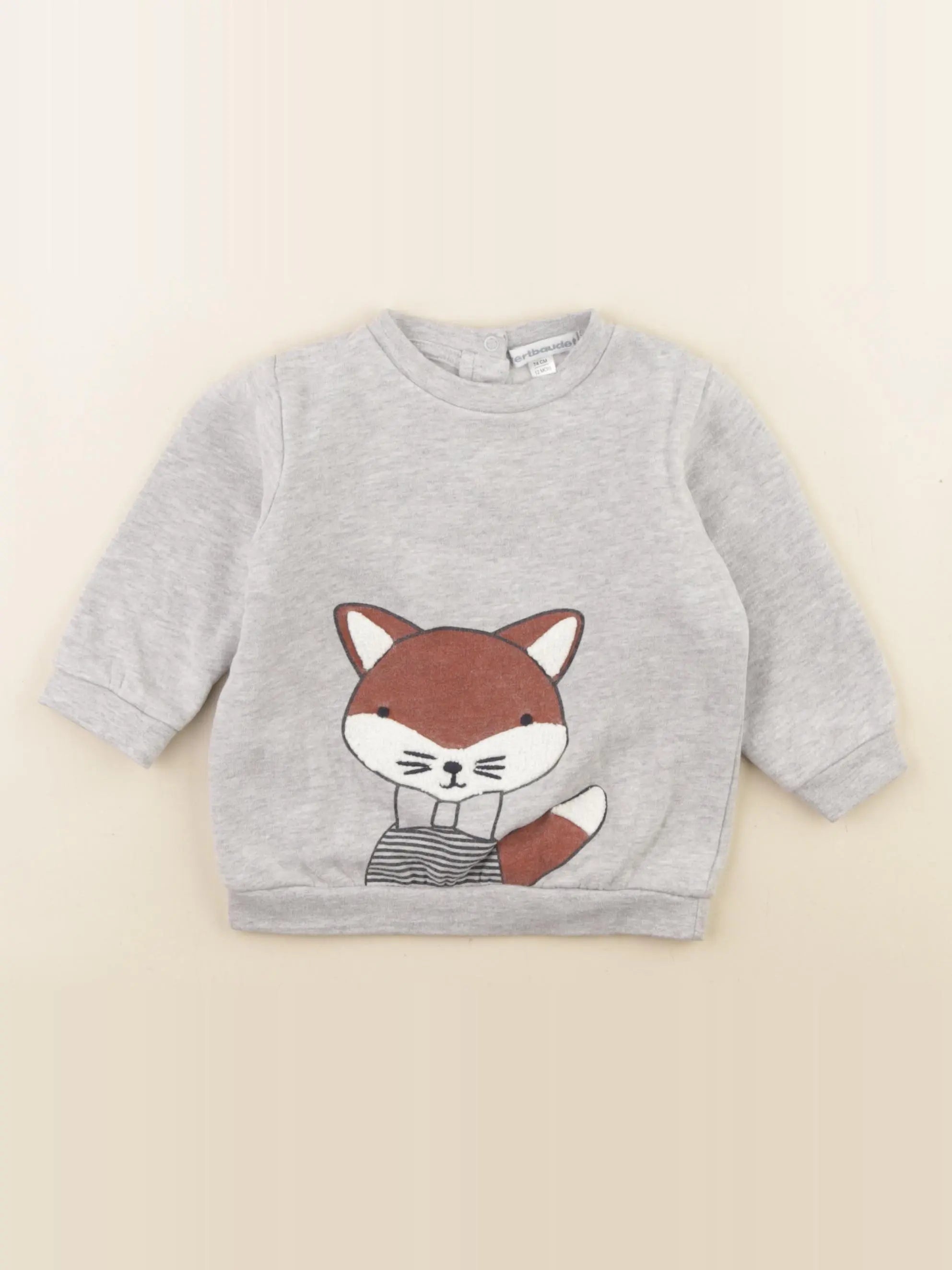 Vertbaudet - sweat gris - 12 mois