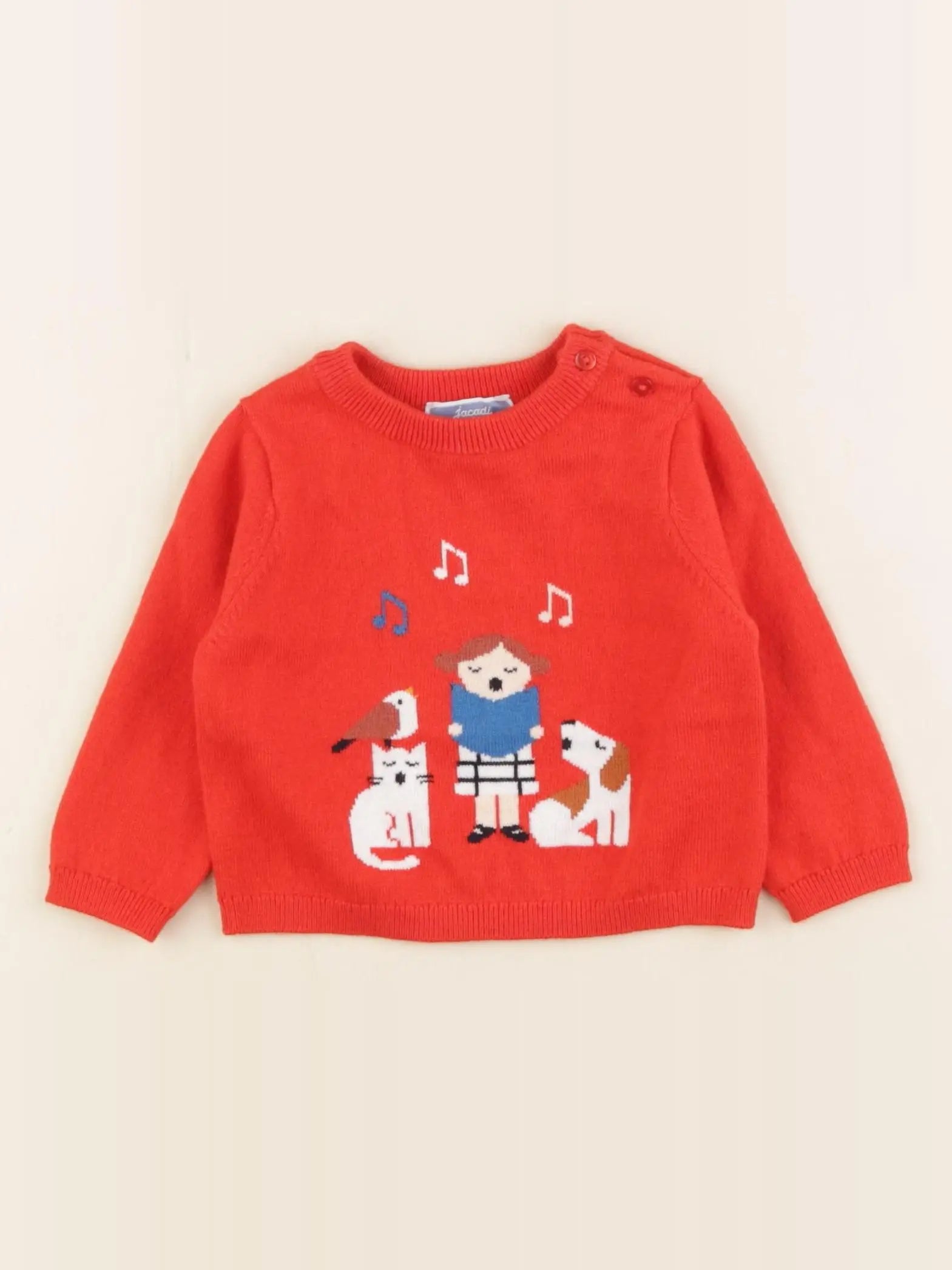 Jacadi - pull rouge - 12 mois