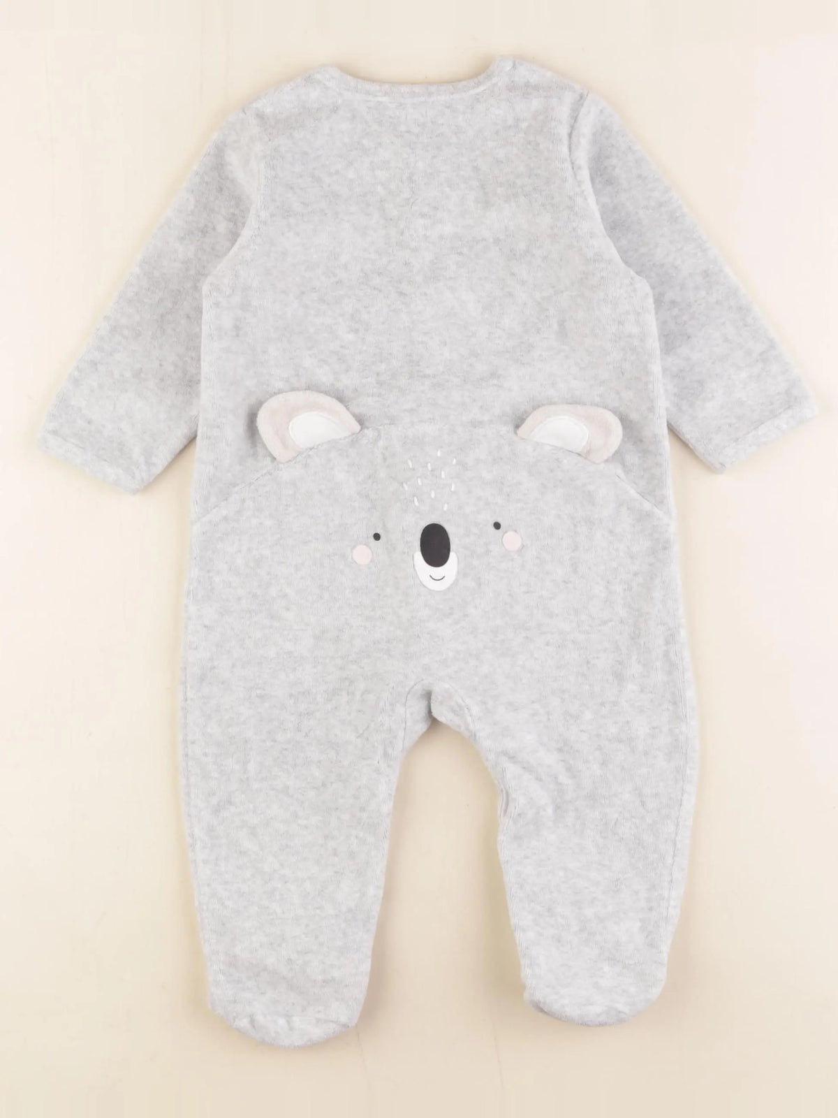Vertbaudet - pyjama velours gris - 12 mois