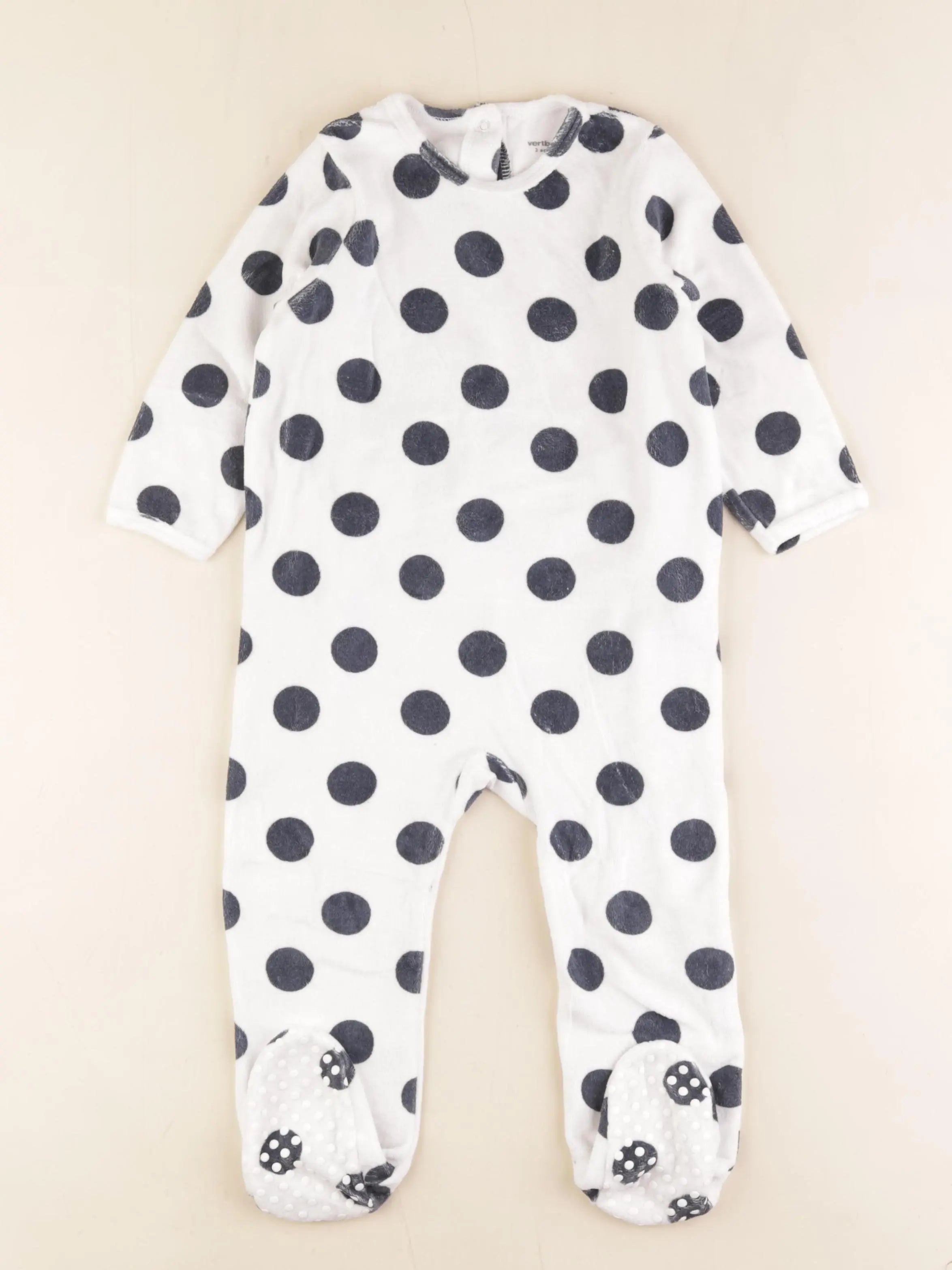 Vertbaudet - pyjama velours blanc - 2 ans