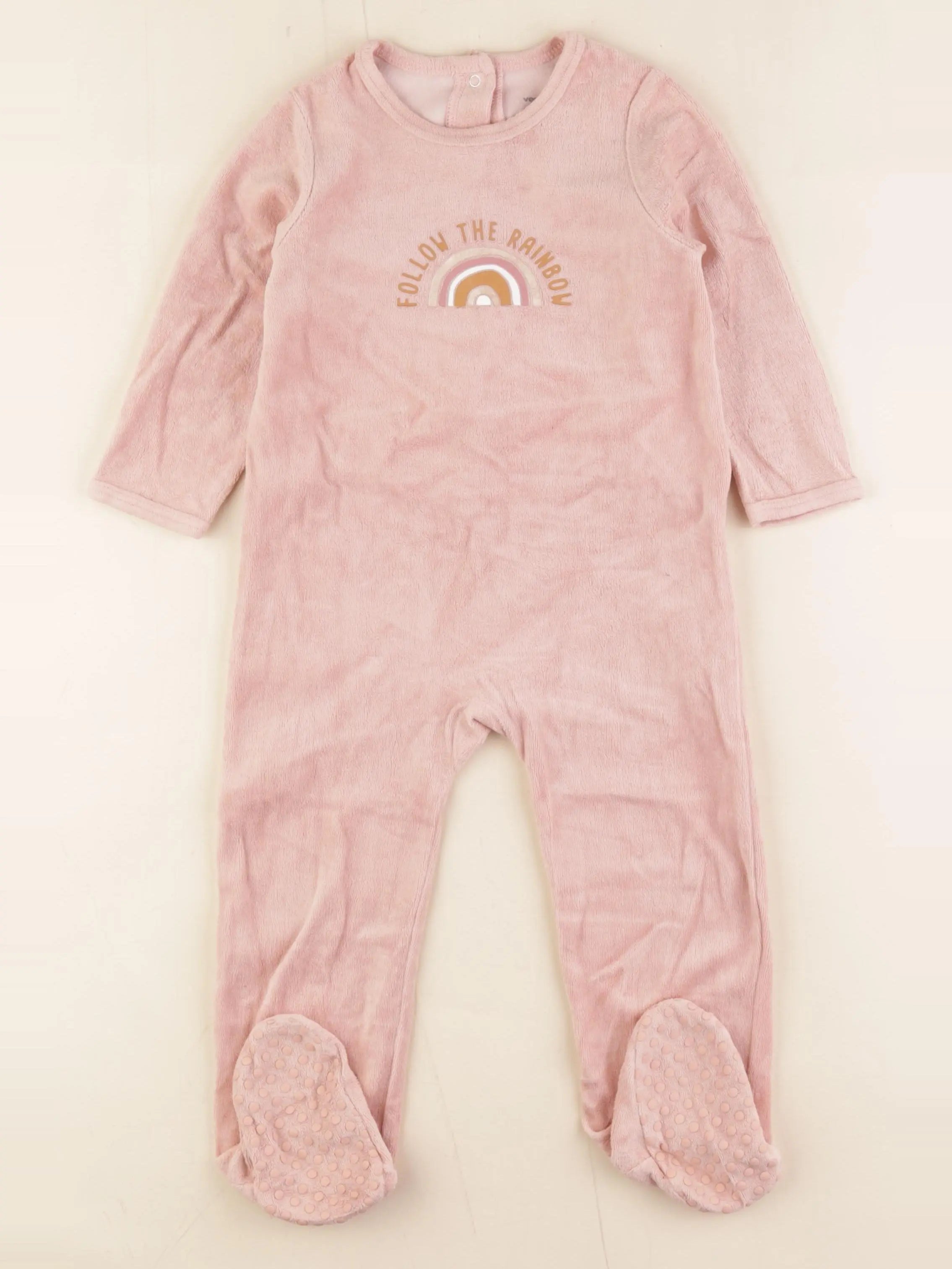 Vertbaudet - pyjama velours rose - 2 ans