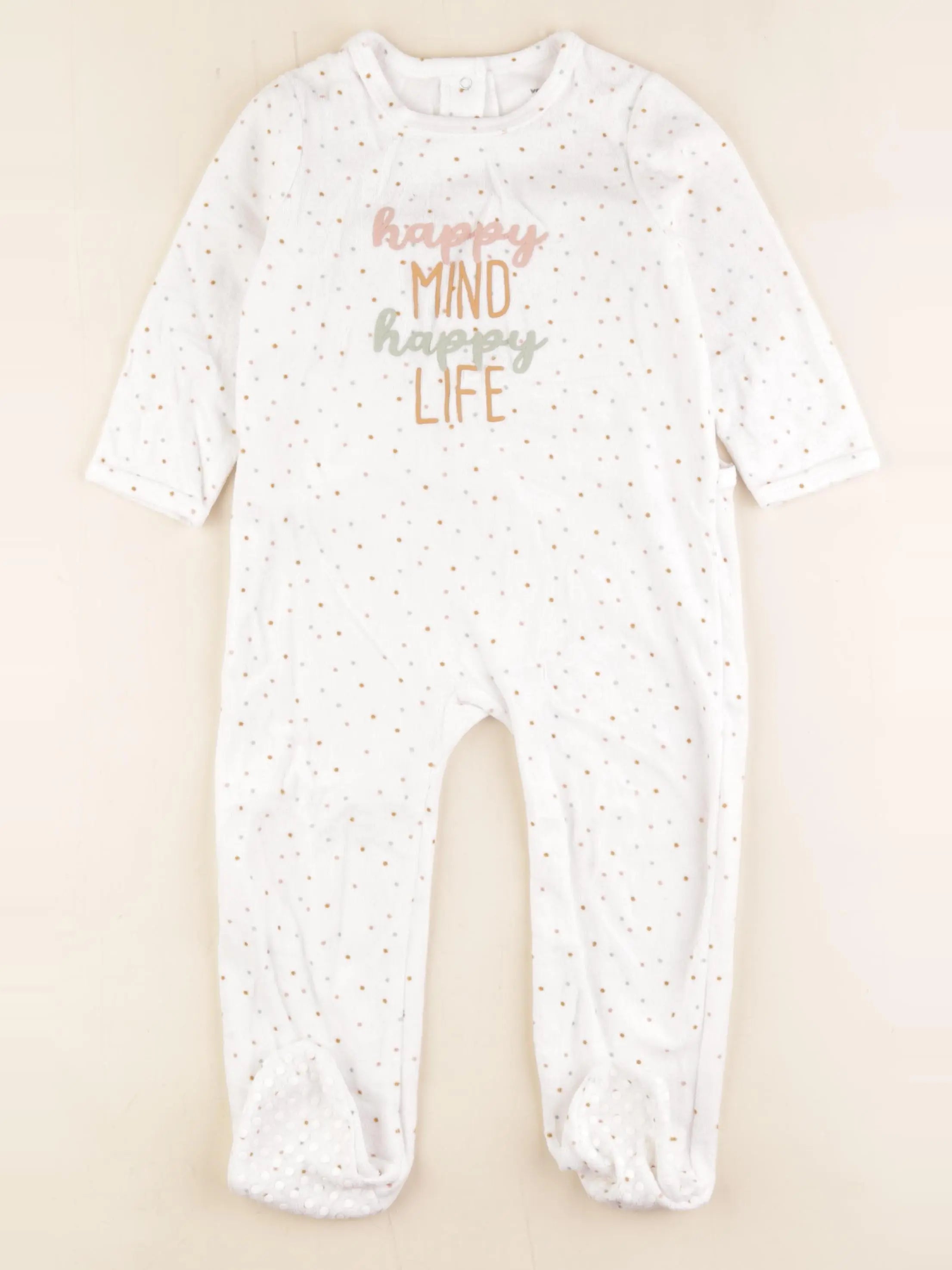 Vertbaudet - pyjama velours blanc - 2 ans