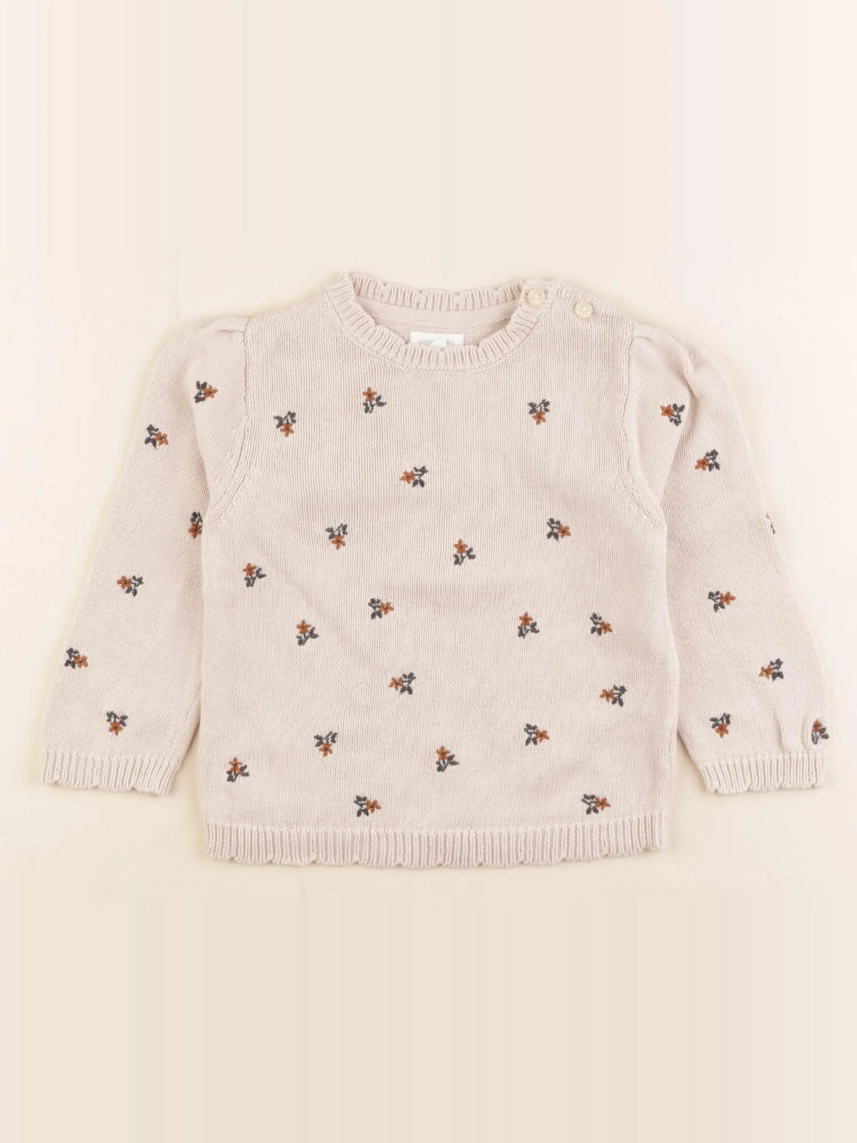 Vertbaudet - pull beige - 24 mois