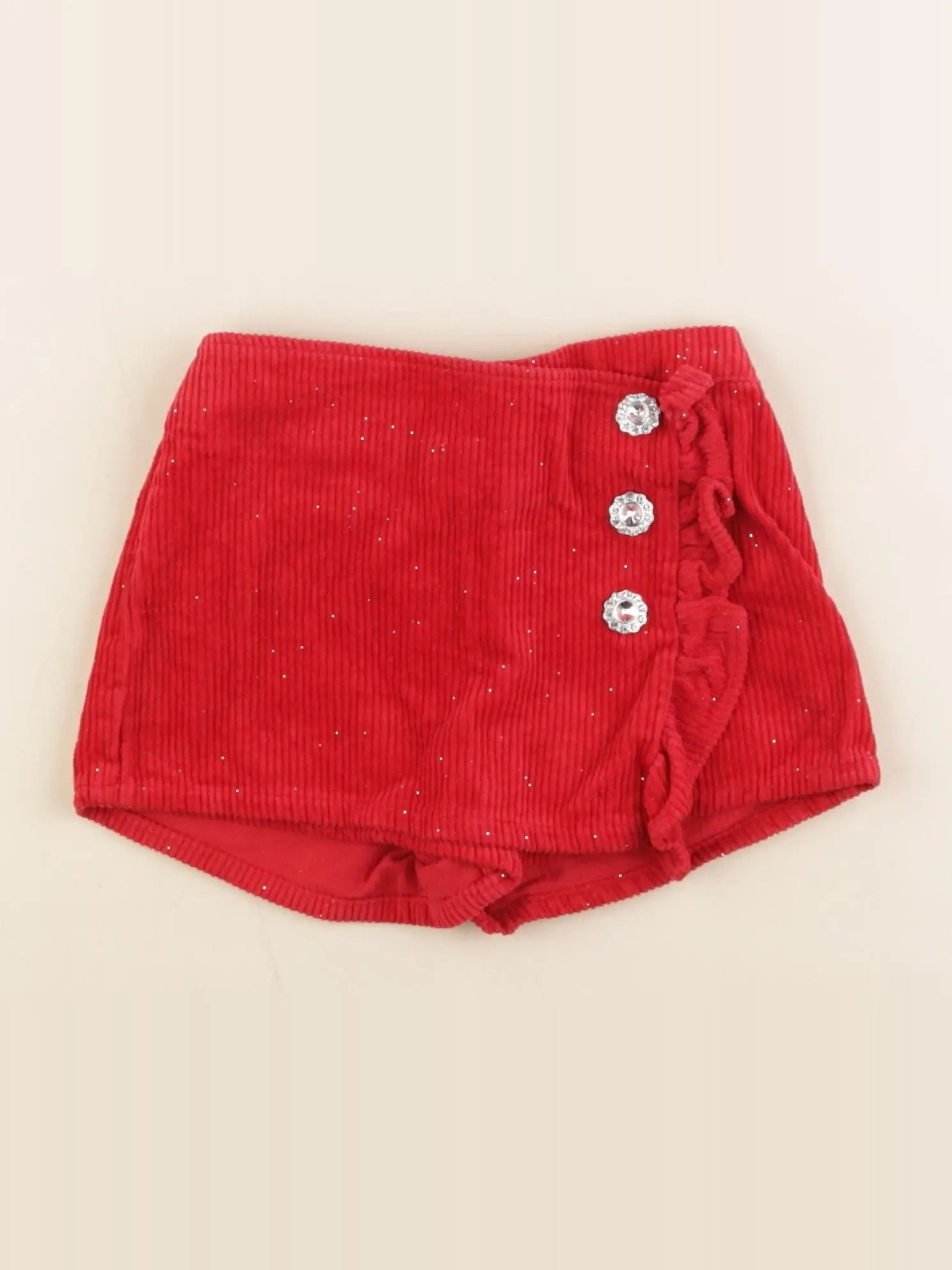 Vertbaudet - jupe short rouge - 2 ans