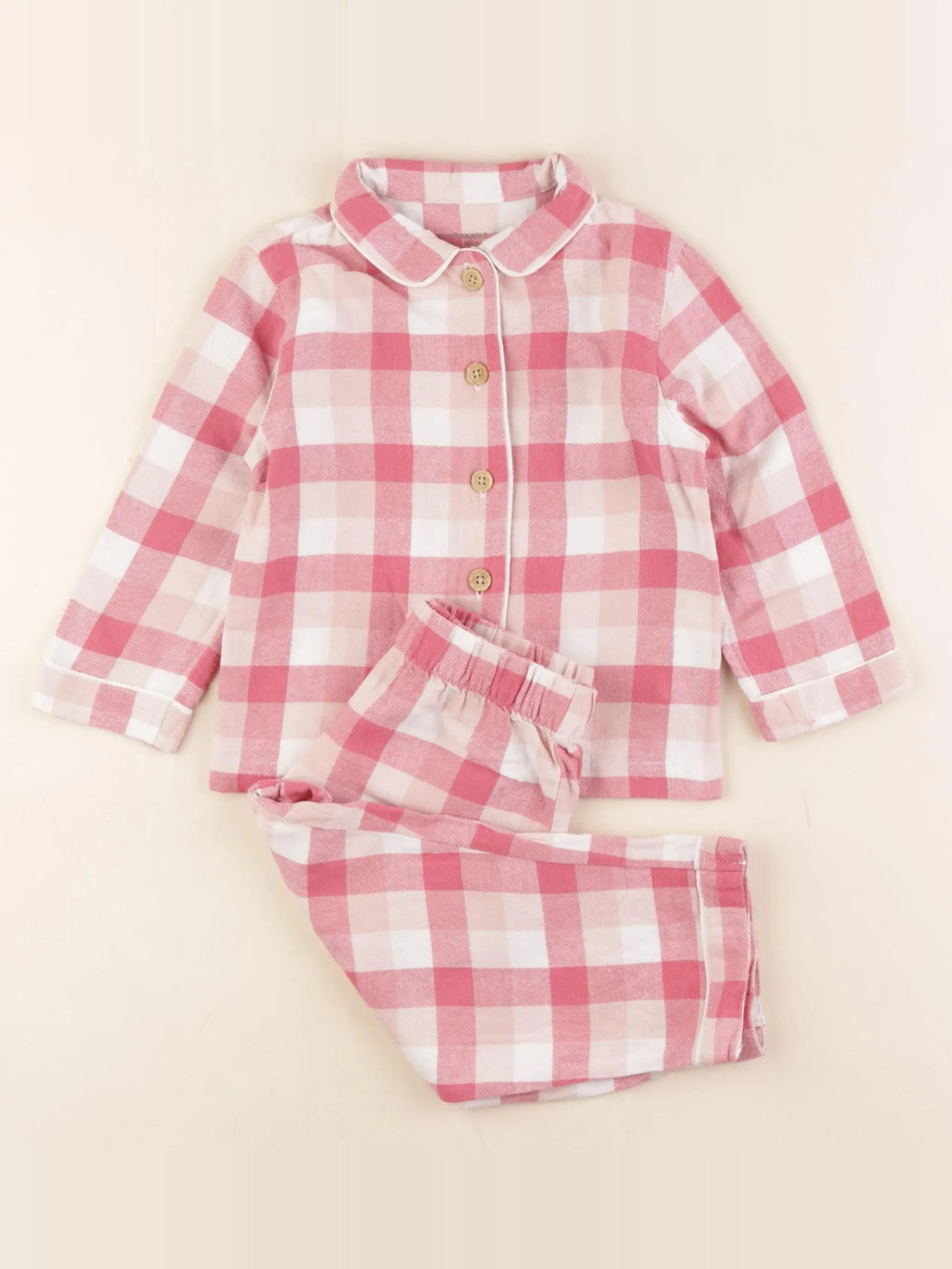 Vertbaudet - pyjama coton rose - 2 ans