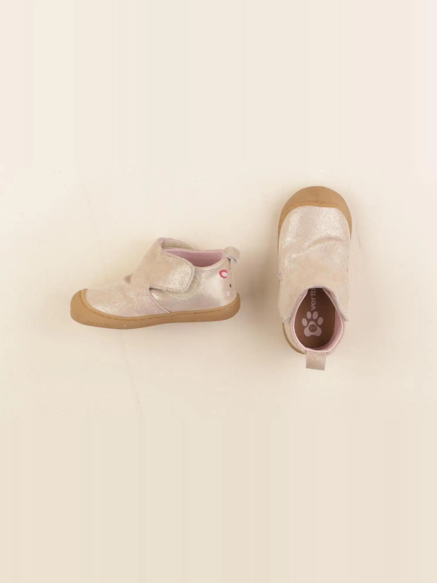 Vertbaudet - chaussons beige, or - pointure 19