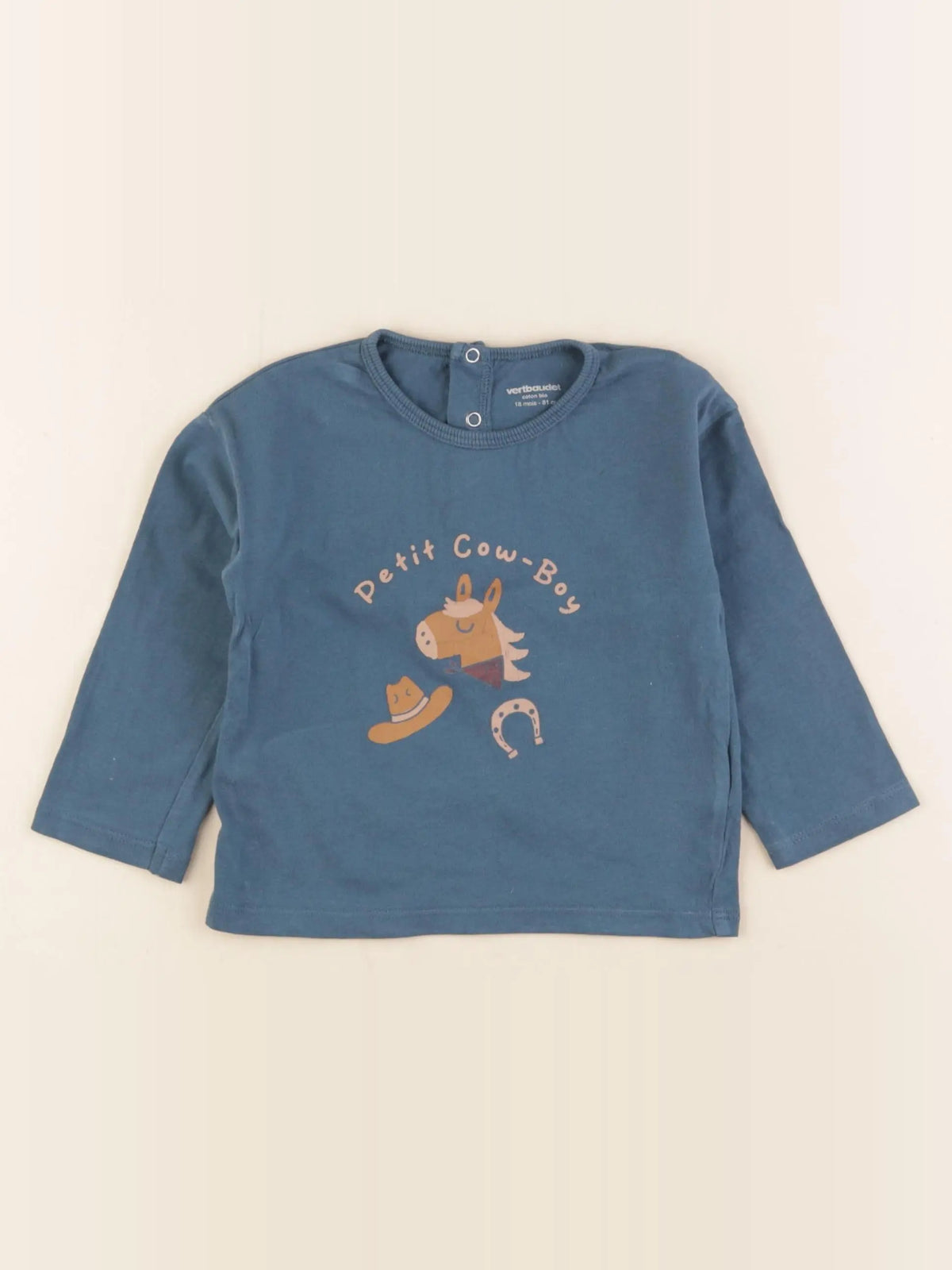 Vertbaudet - tee-shirt bleu - 18 mois
