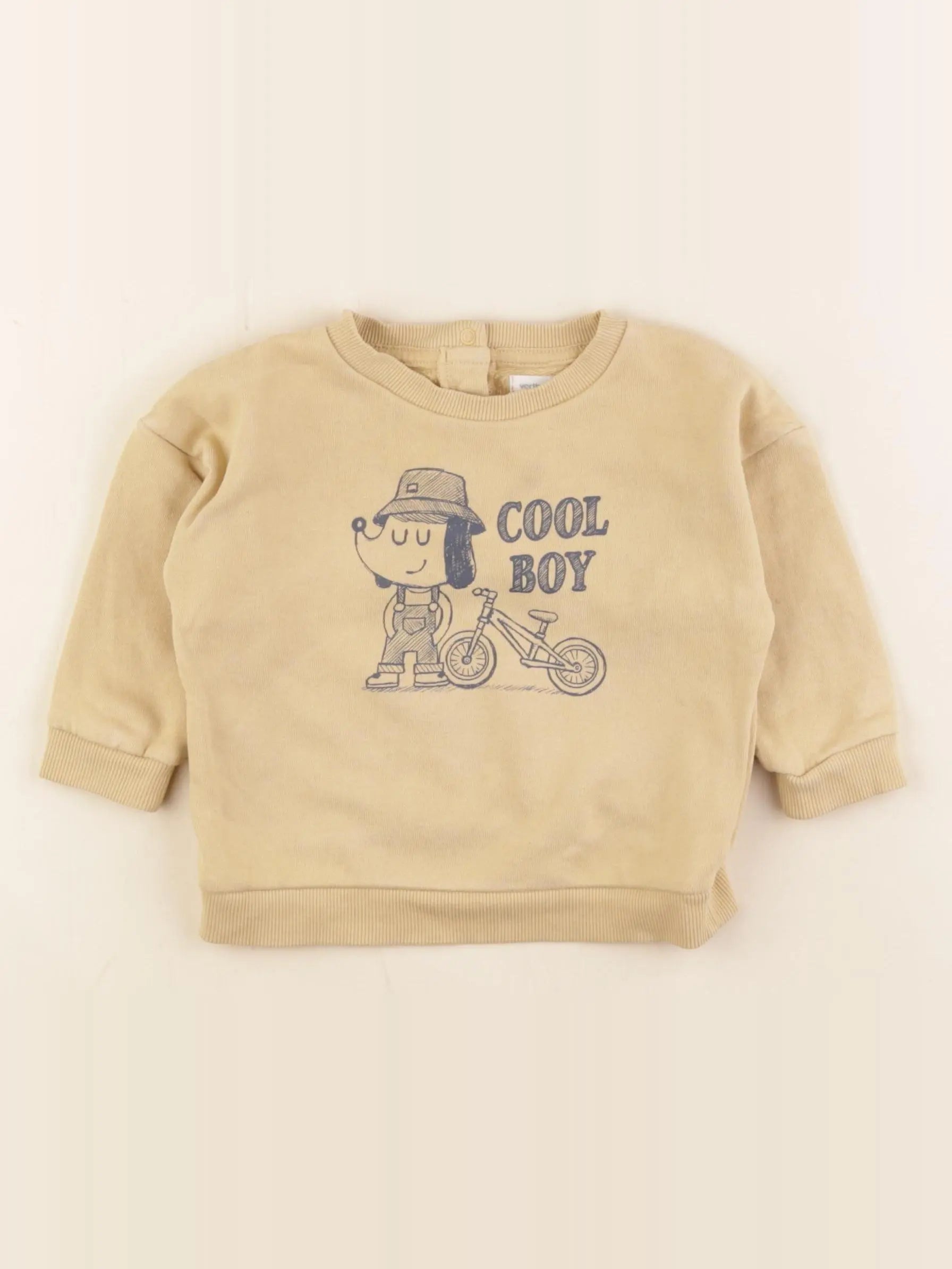 Vertbaudet - sweat jaune - 12 mois